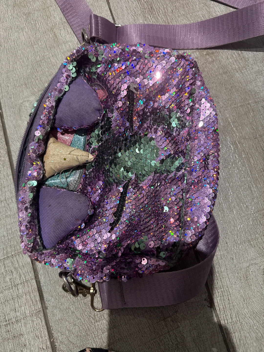 Purple sparkly handbag 💜 - photo 3