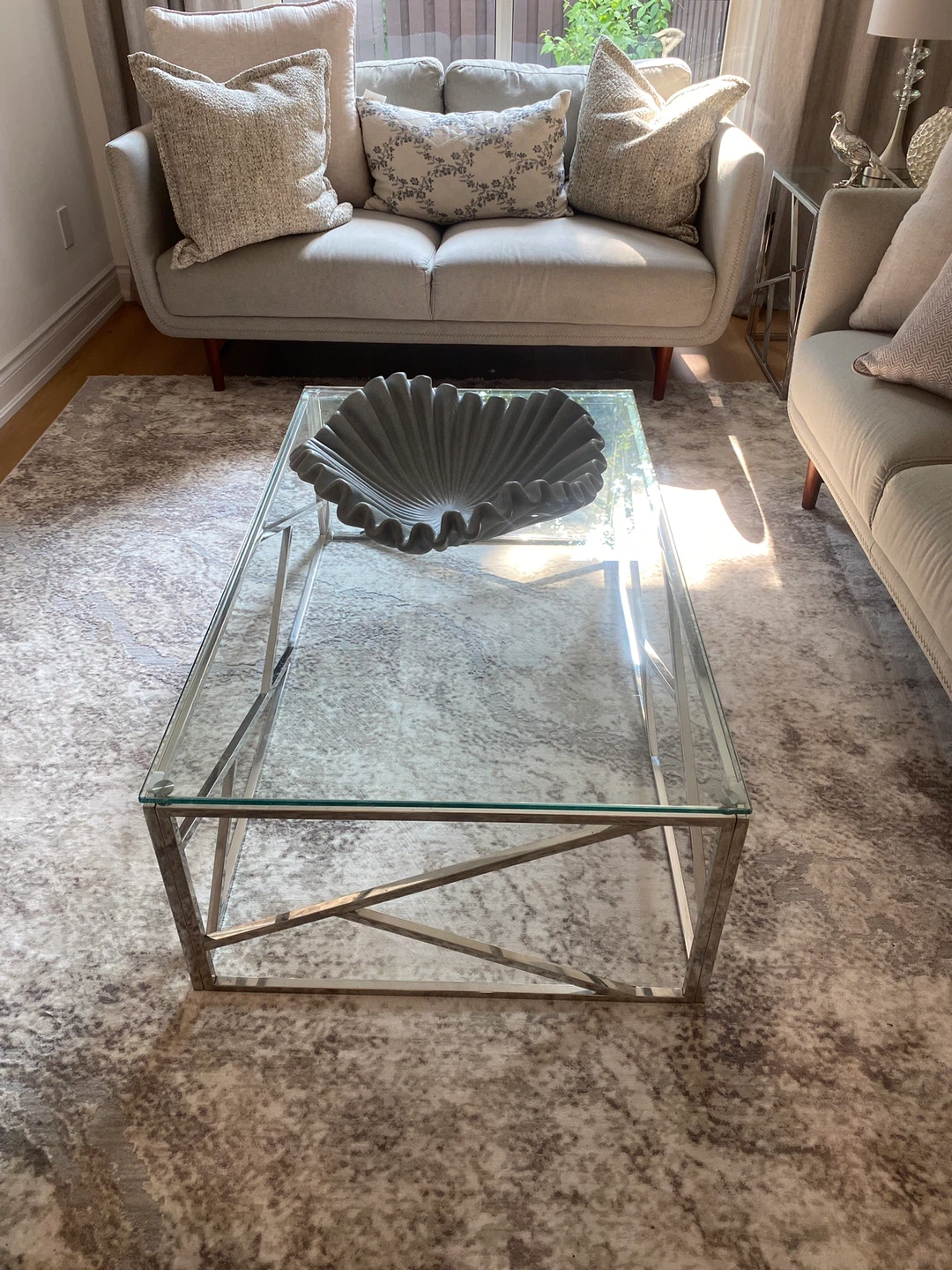 Immaculate Glass and Metal Coffee Table - photo 4