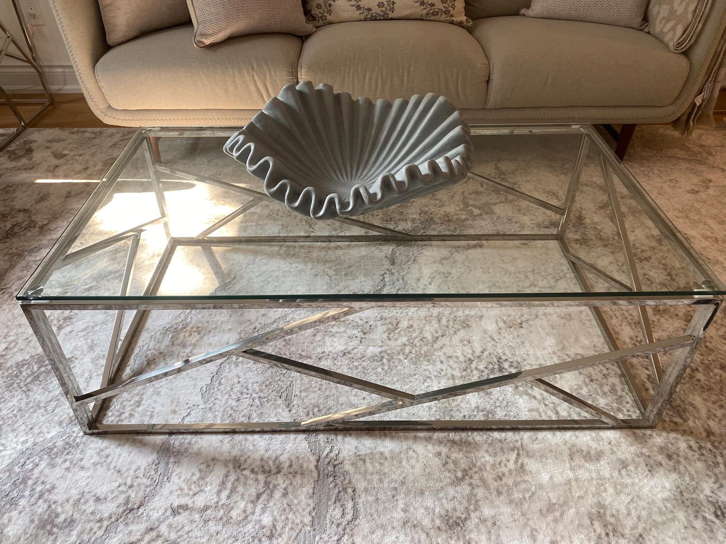 Immaculate Glass and Metal Coffee Table - photo 5