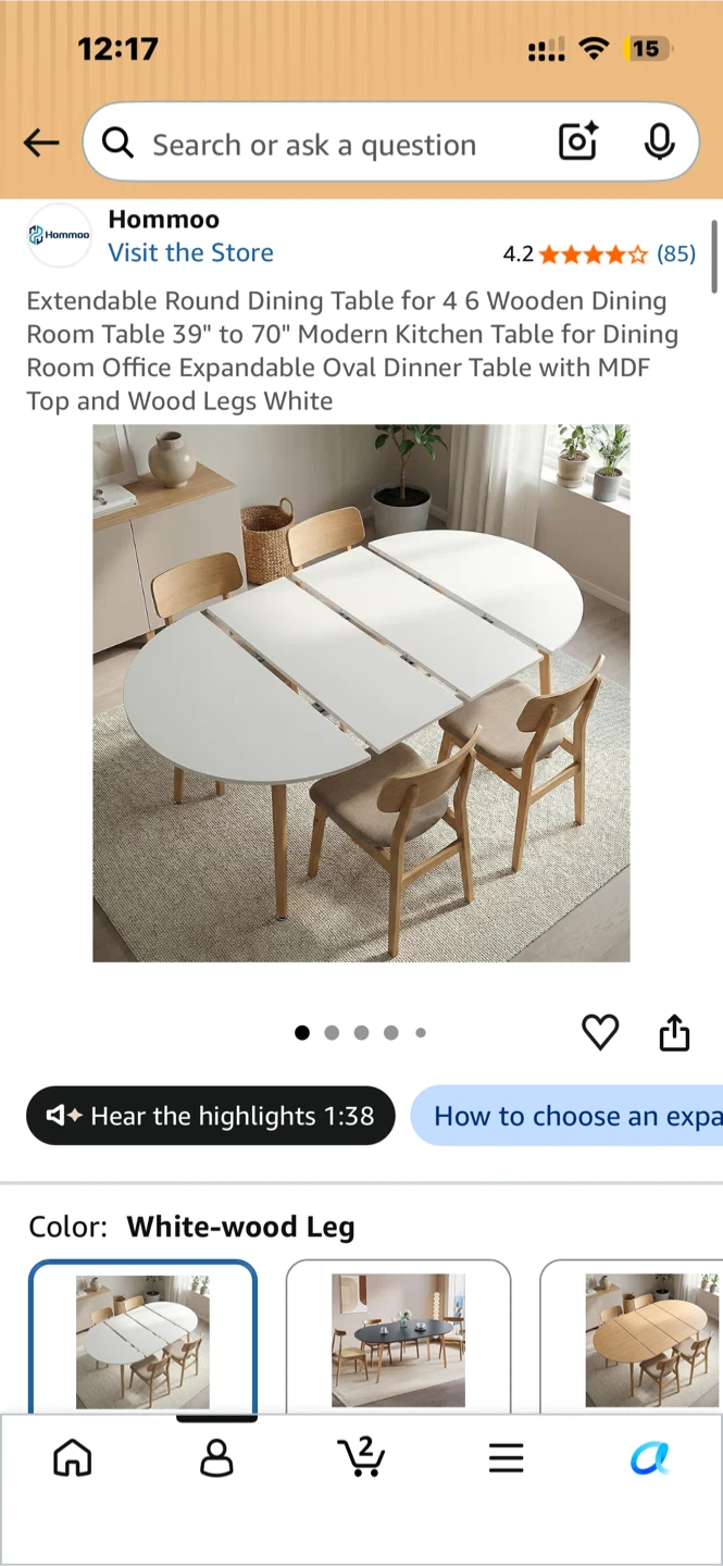Hommoo Extendable Dining Table - photo 5