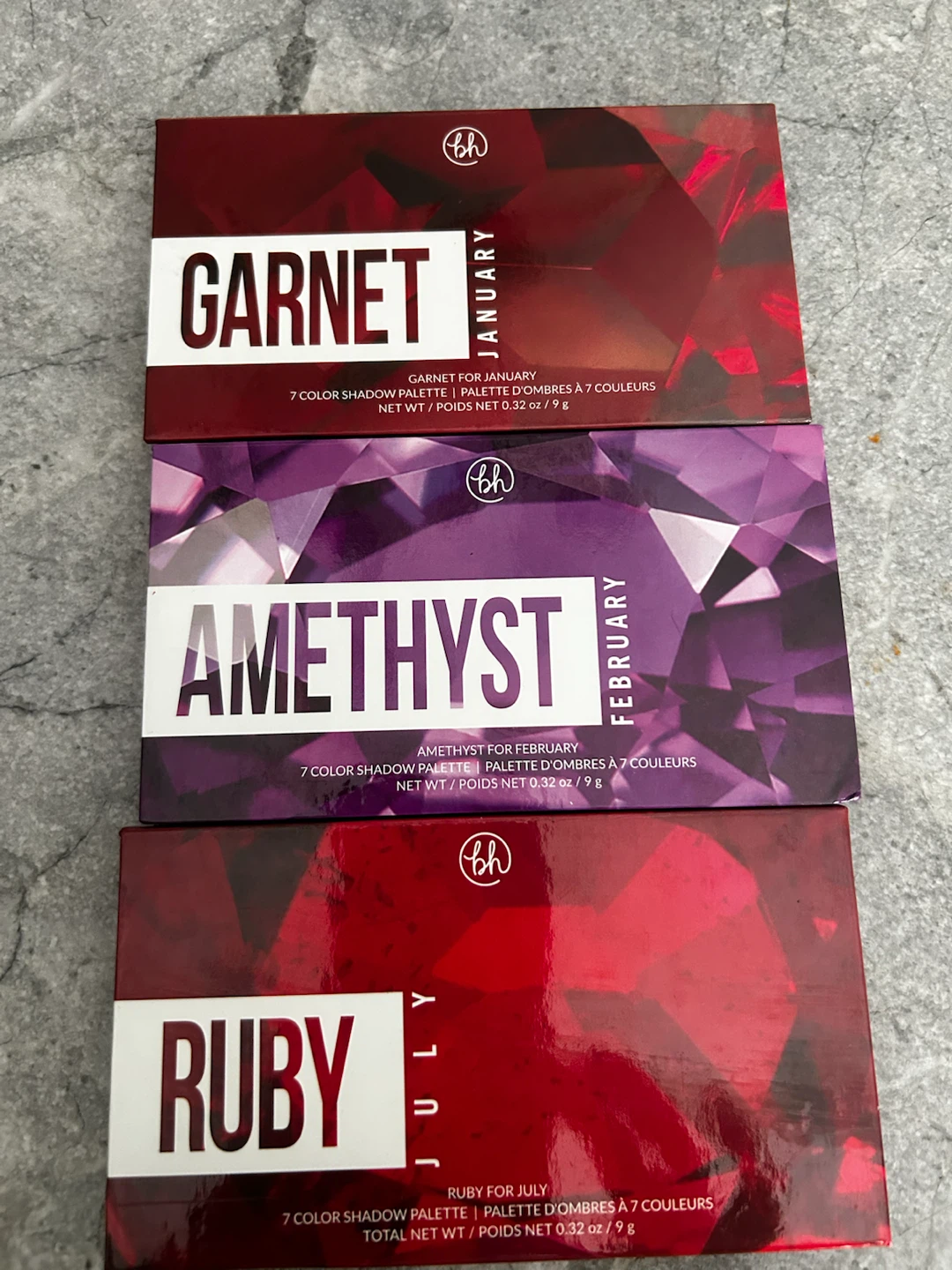 BH Cosmetics Birthstone Eyeshadow Palettes Set of 3