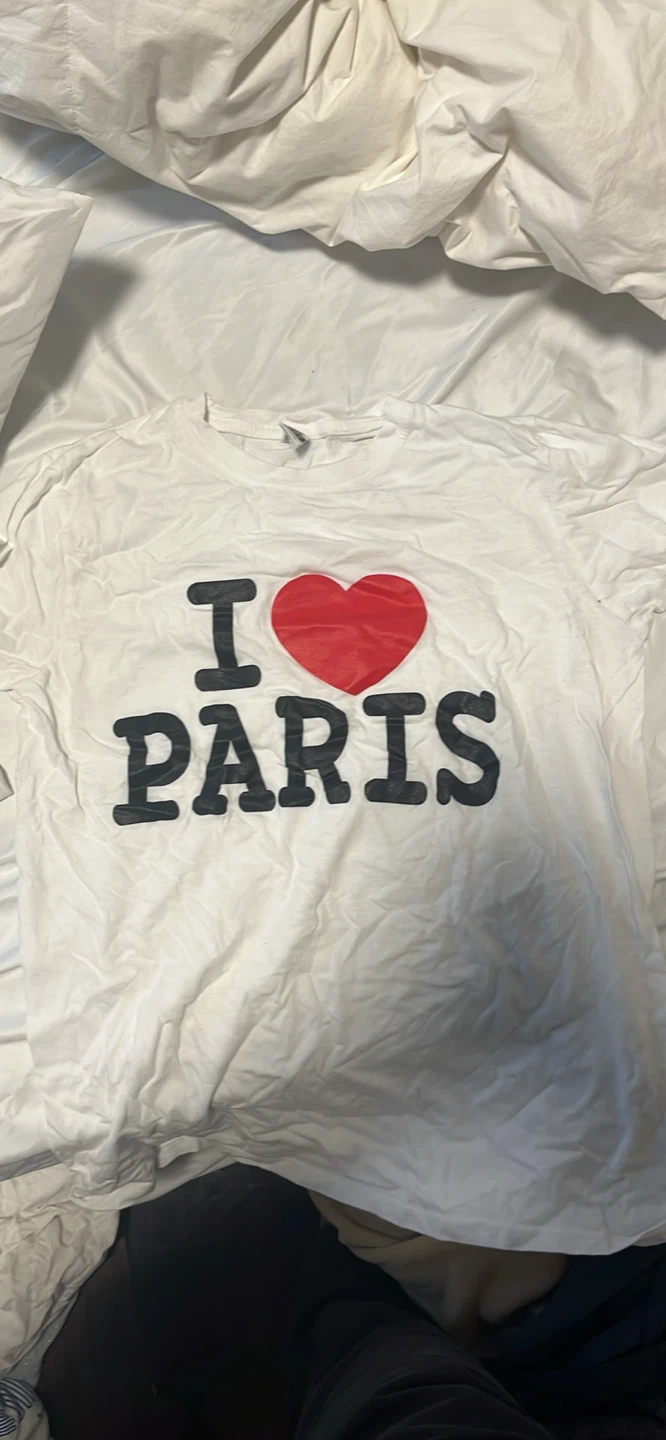 Roly I Love Paris White T-shirt Size Small
