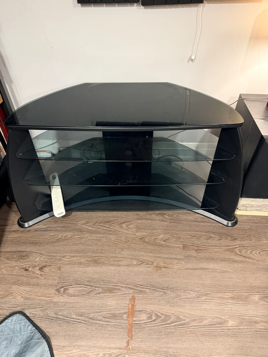 Black Glass TV Stand