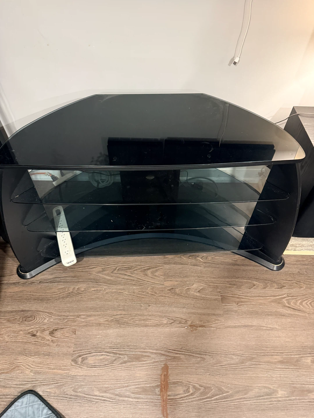 Black Glass TV Stand - photo 2