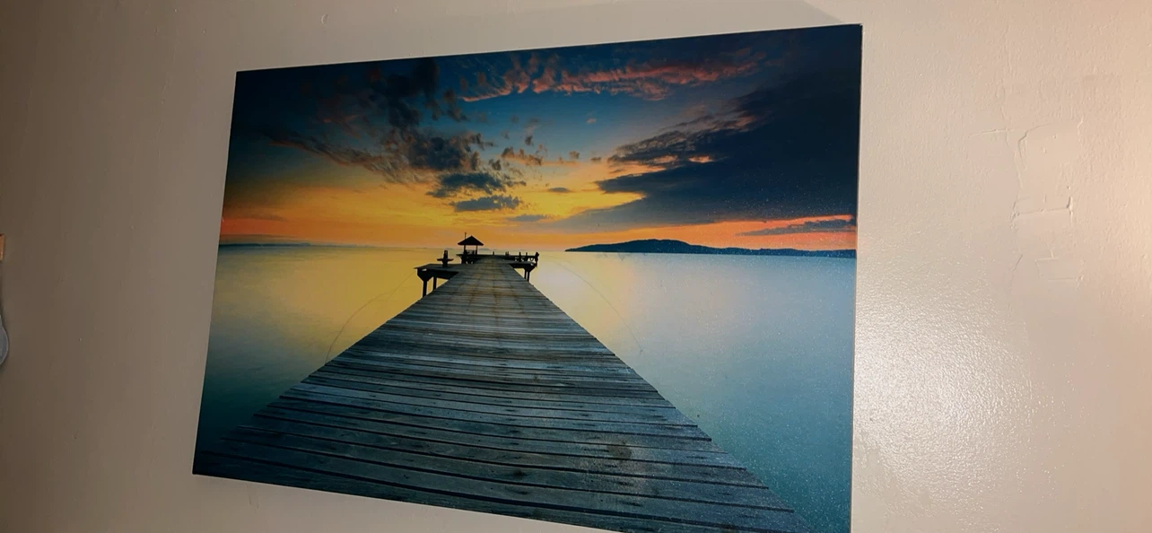 Canvas Wall Art Print of a Pier at Sunset