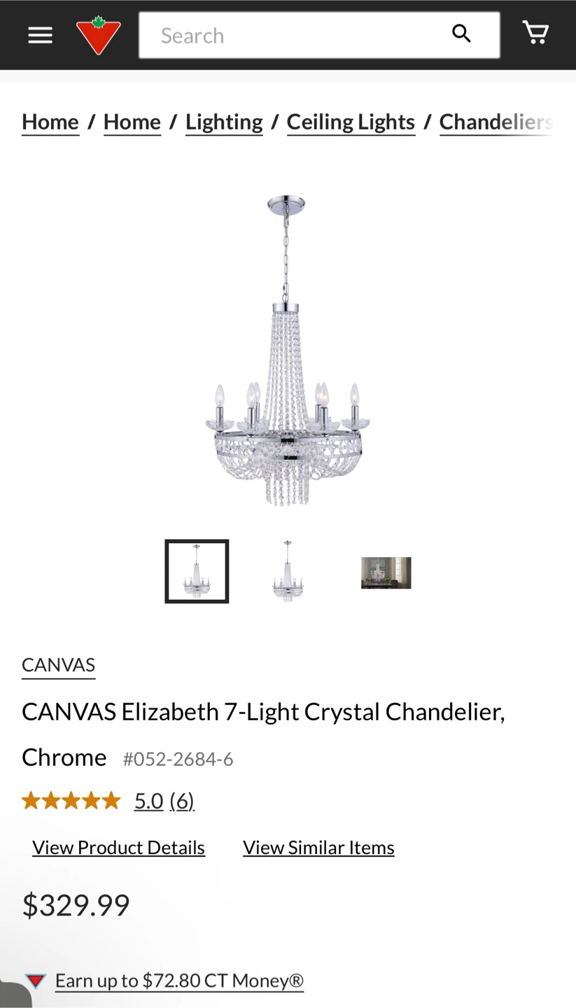 CANVAS Elizabeth 7-Light Crystal Chandelier - photo 4