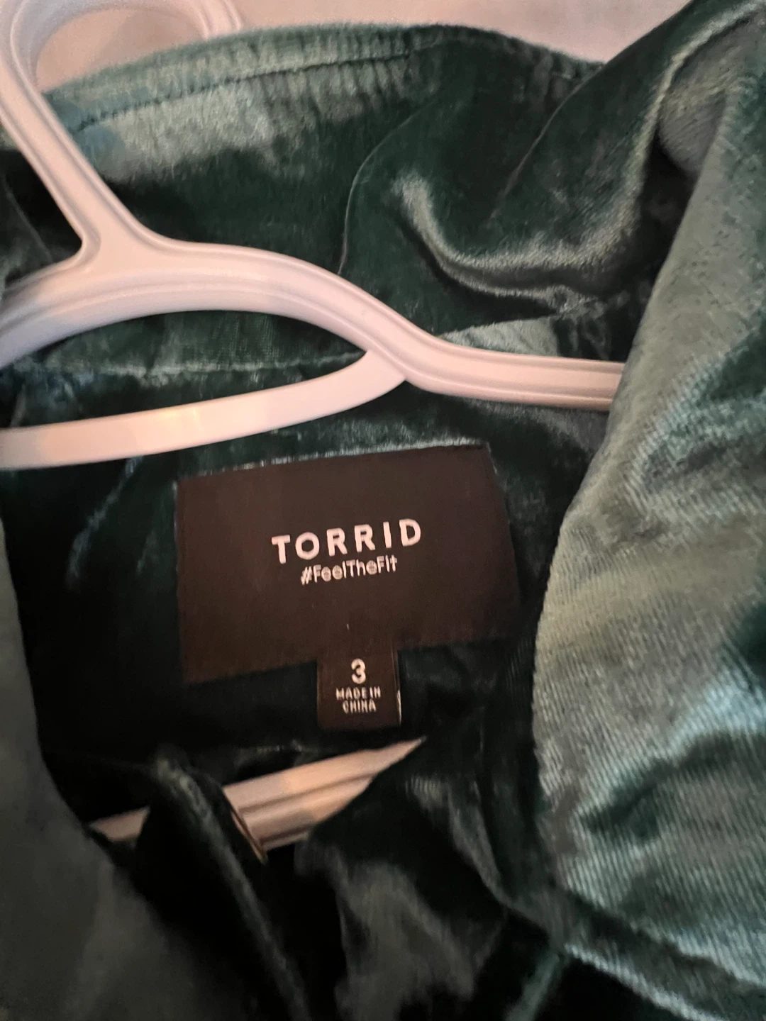 Torrid Velvet Moto Jacket Emerald Green Size 3 - photo 4