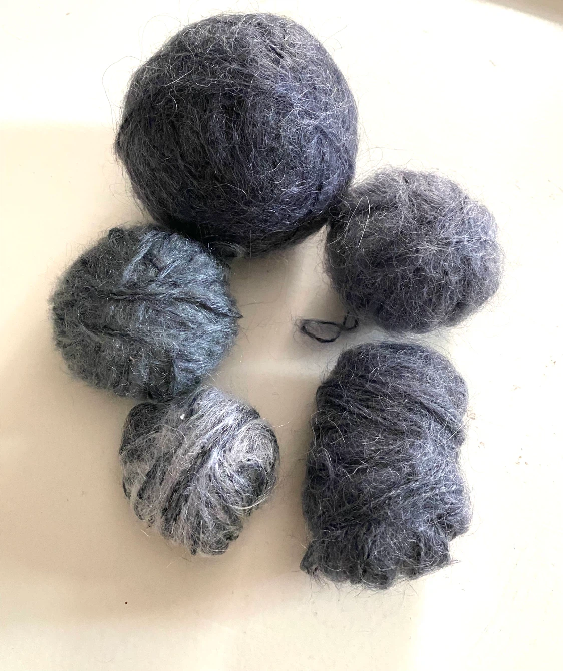 Dark Grey Mohair Wool Yarn Balls 56g