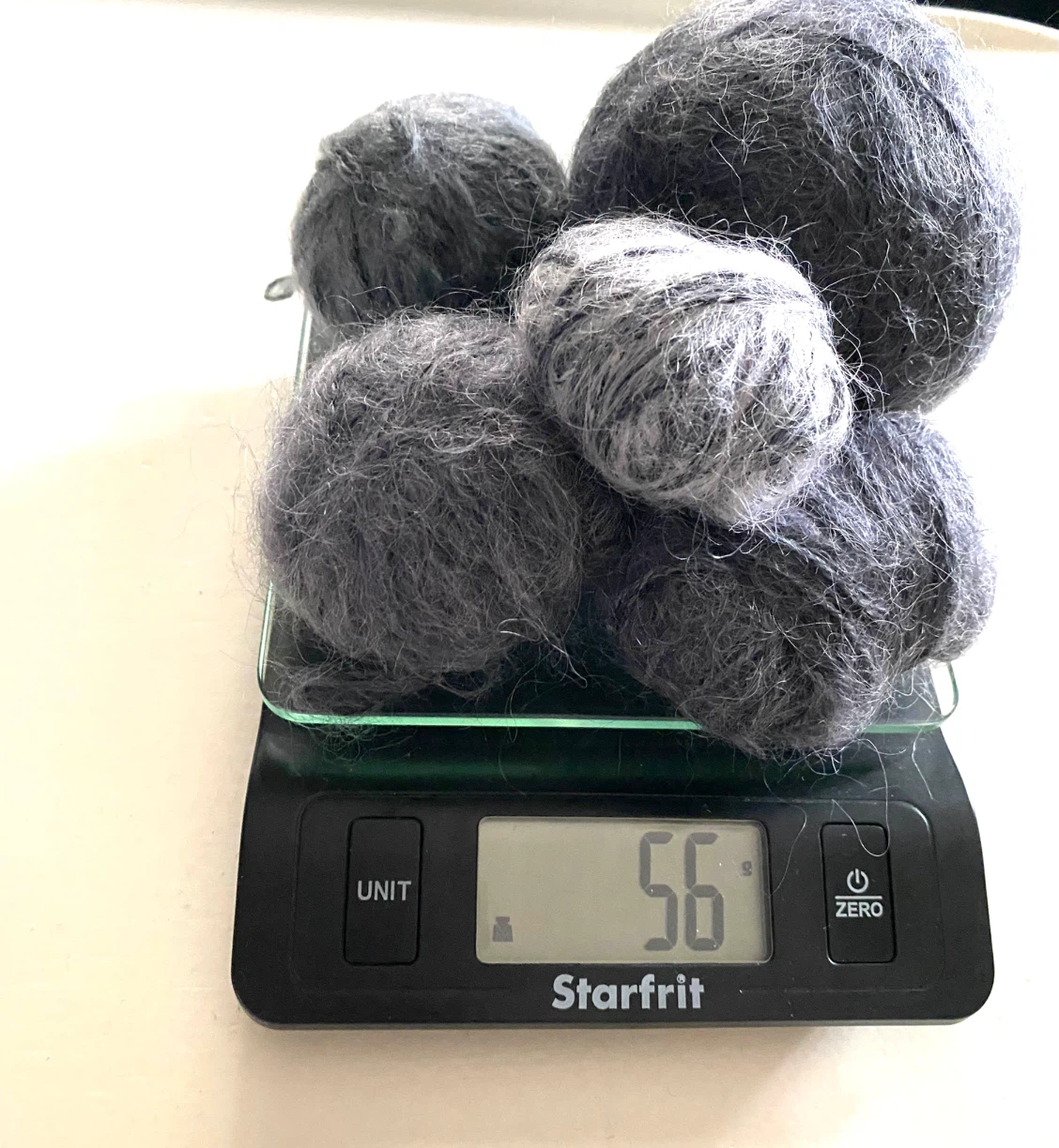 Dark Grey Mohair Wool Yarn Balls 56g - photo 2