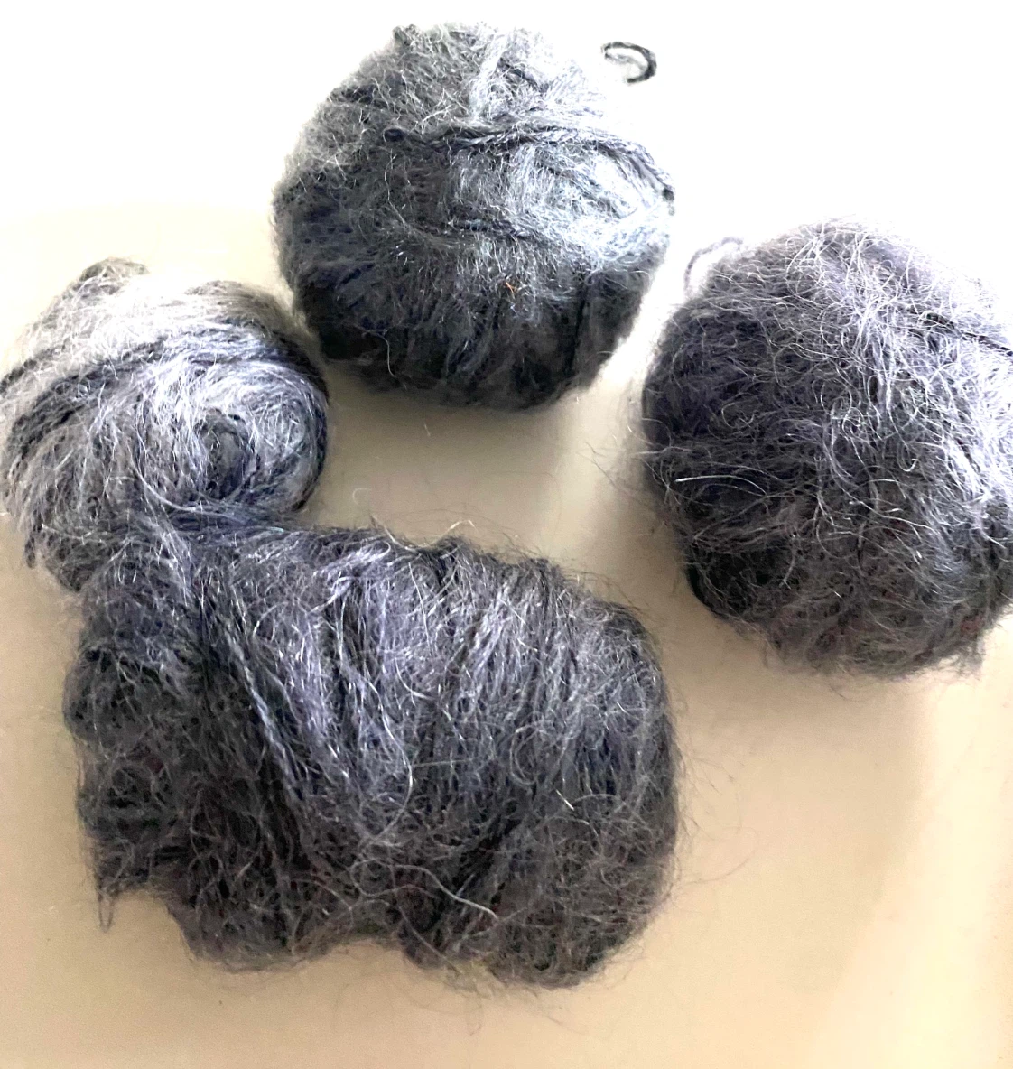 Dark Grey Mohair Wool Yarn Balls 56g - photo 4