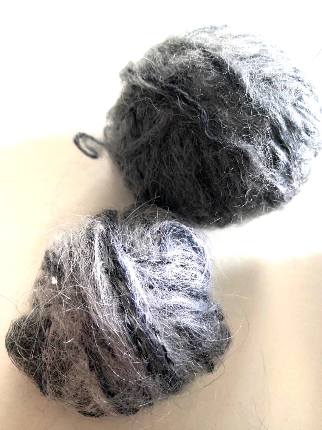 Dark Grey Mohair Wool Yarn Balls 56g - photo 5