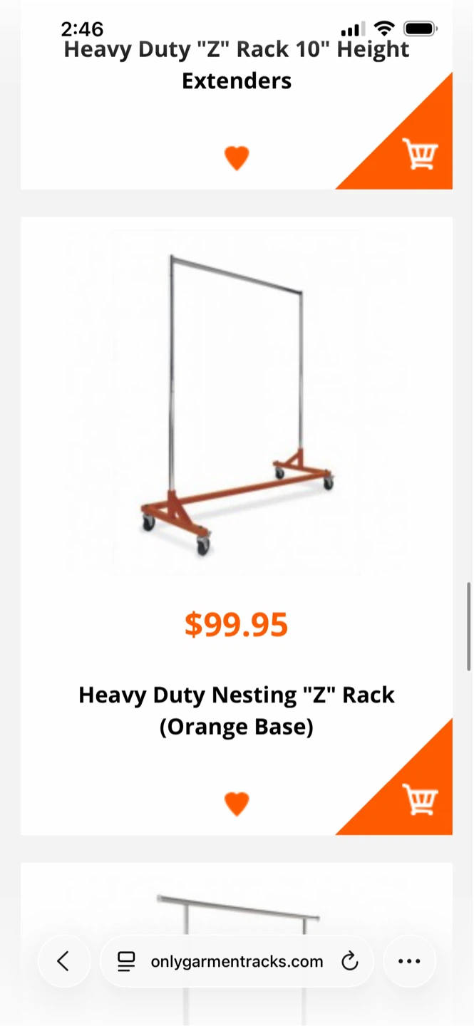 Heavy Duty Nesting "Z" Rack (Orange Base)