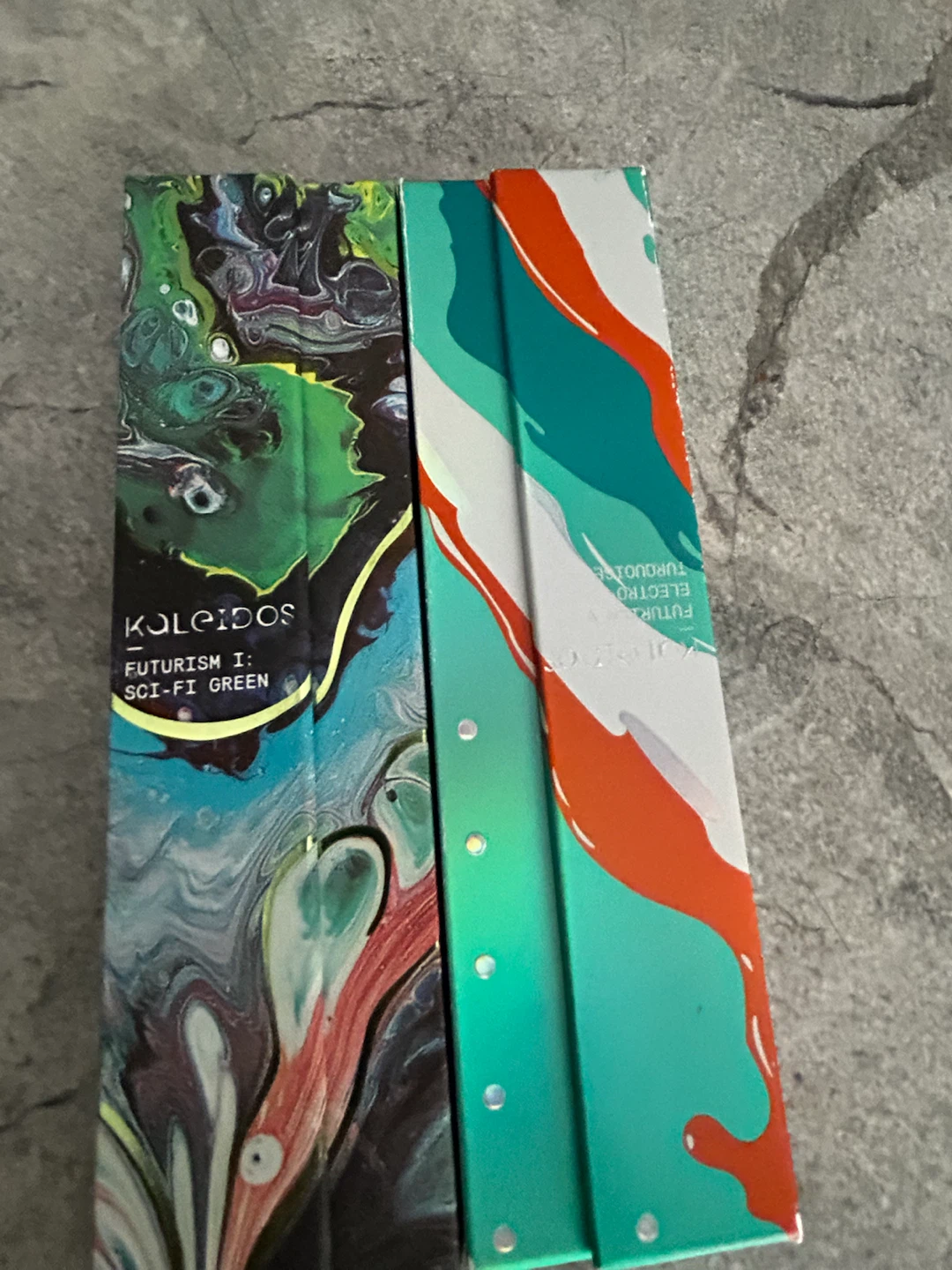 Kaleidos Futurism I Sci-Fi Green and Electro Turquoise Palettes