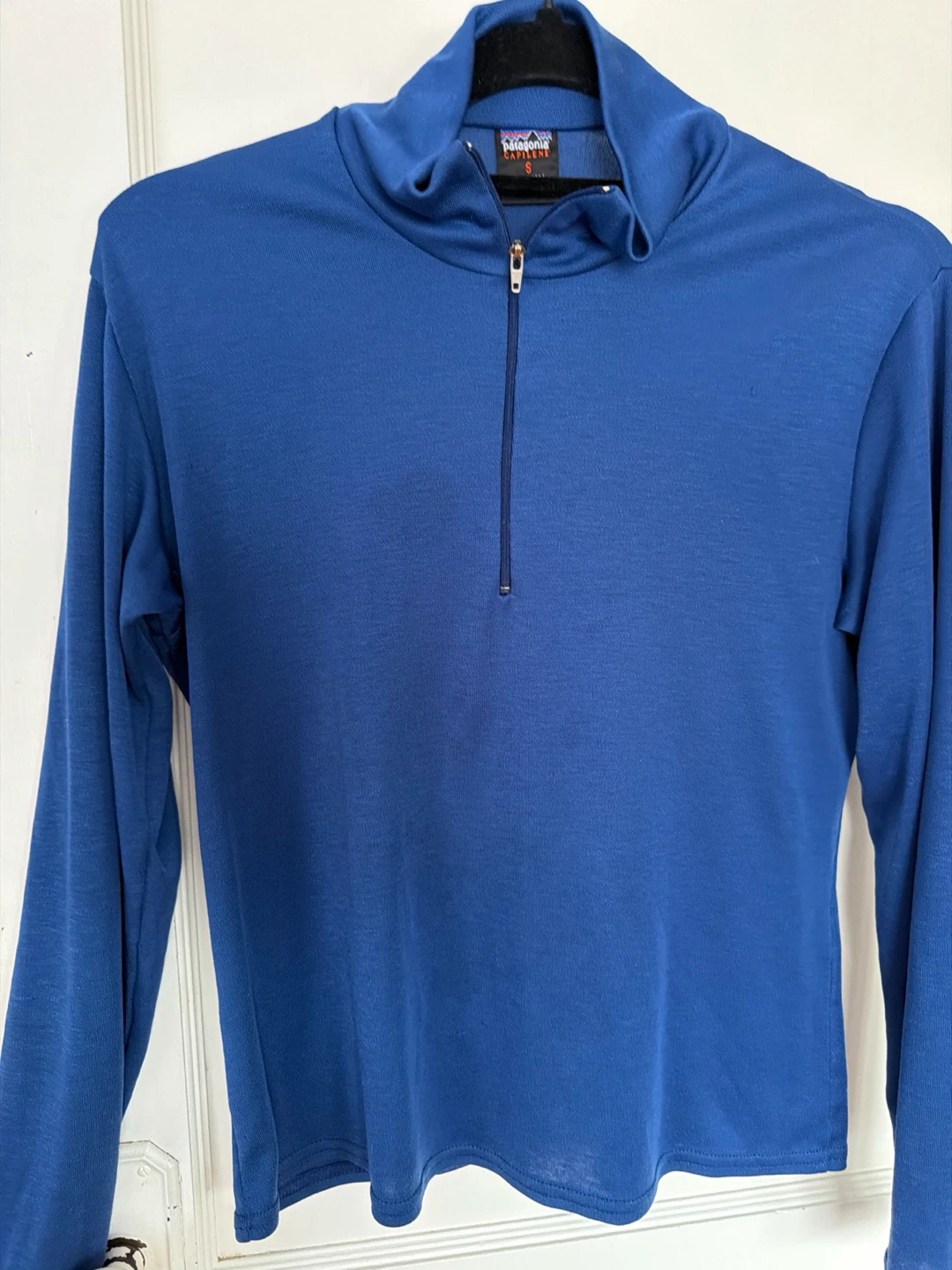 Patagonia Capilene blue quarter zip long sleeve size S