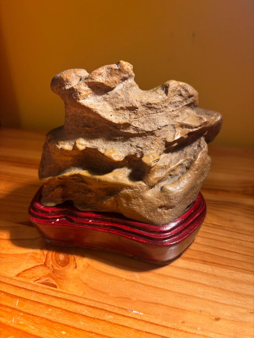 Decorative Stone on Wooden Base
