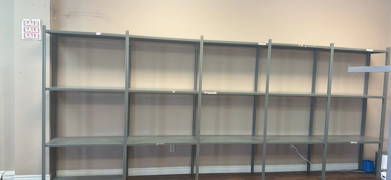 Tall adjustable commercial grade shelving units