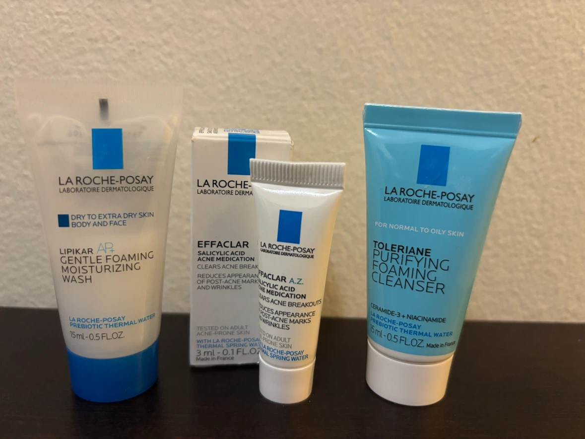 NEW-La Roche-Posay Skincare Trio: Lipikar, Effaclar, Toleriane