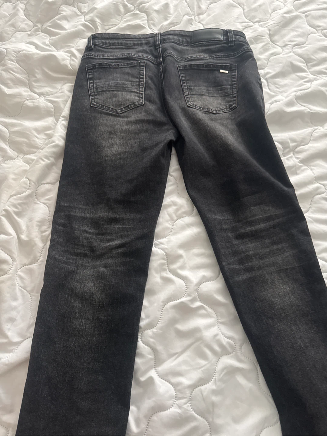 AMIRI Distressed Black Jeans with Red Patchwork - photo 2
