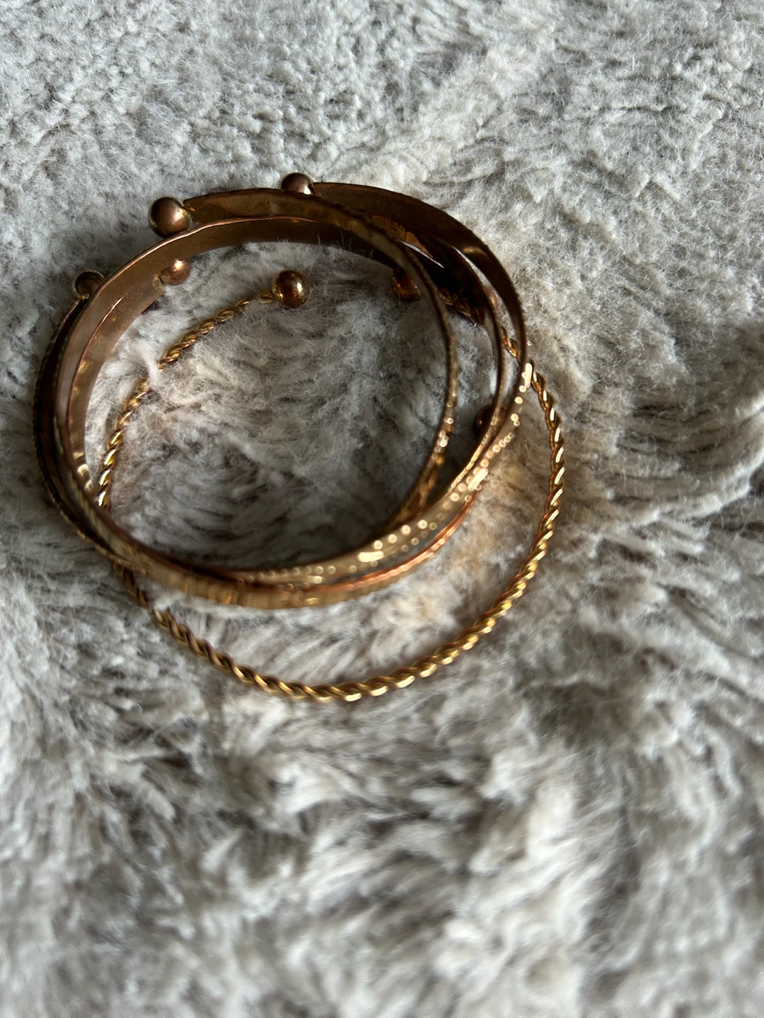 Set of 5 Gold-Tone Bangle Bracelets