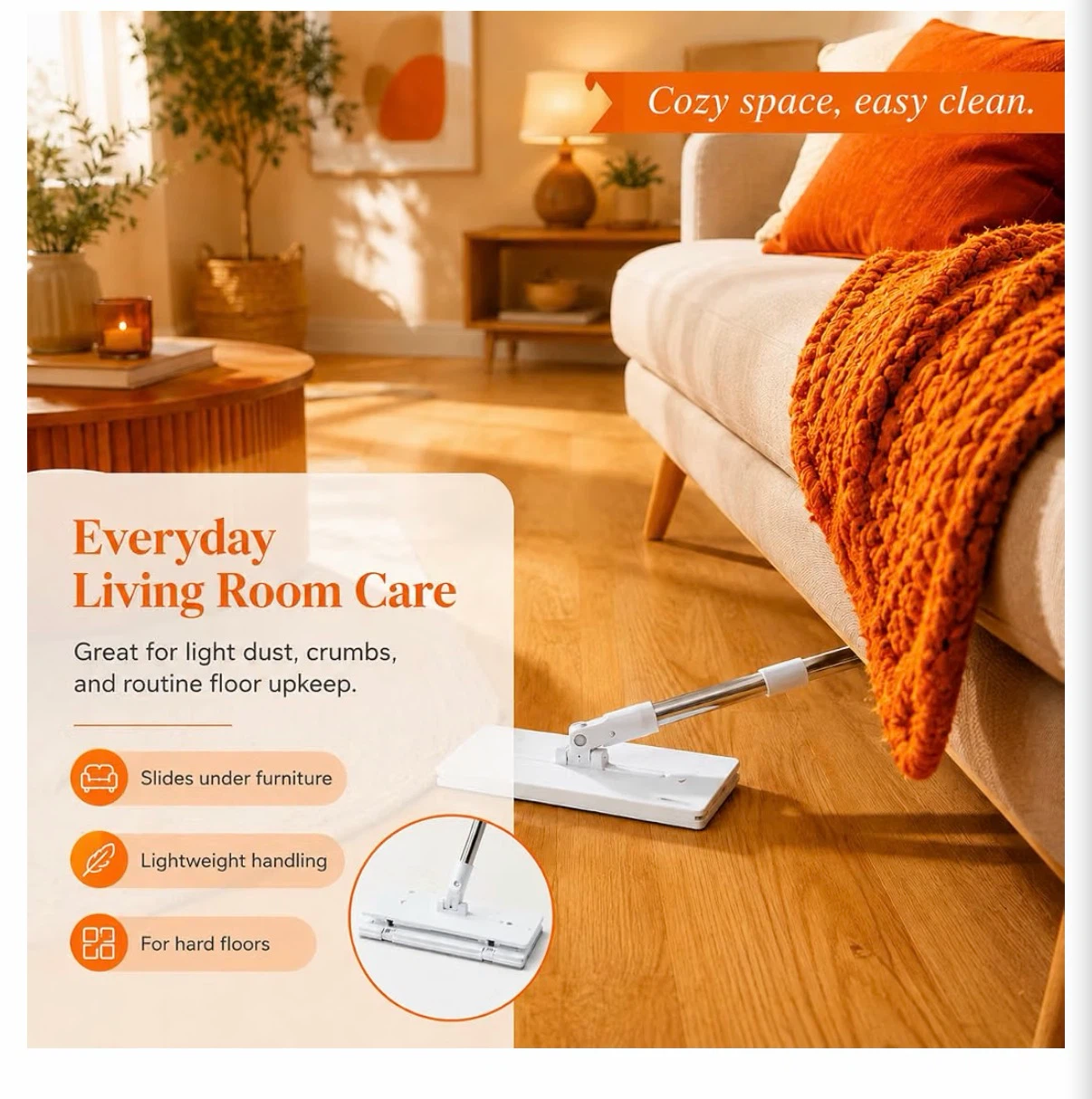 YWMPCY Flat Mop with 30 Dry Cloths - photo 3