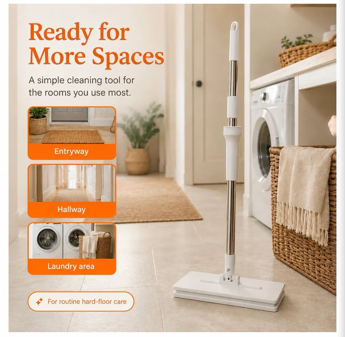 YWMPCY Flat Mop with 30 Dry Cloths - photo 4