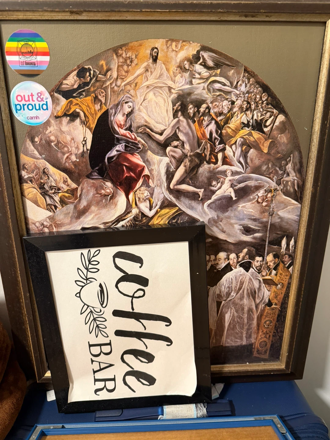 Framed Art Print with "Coffee Bar" Sign - photo 3