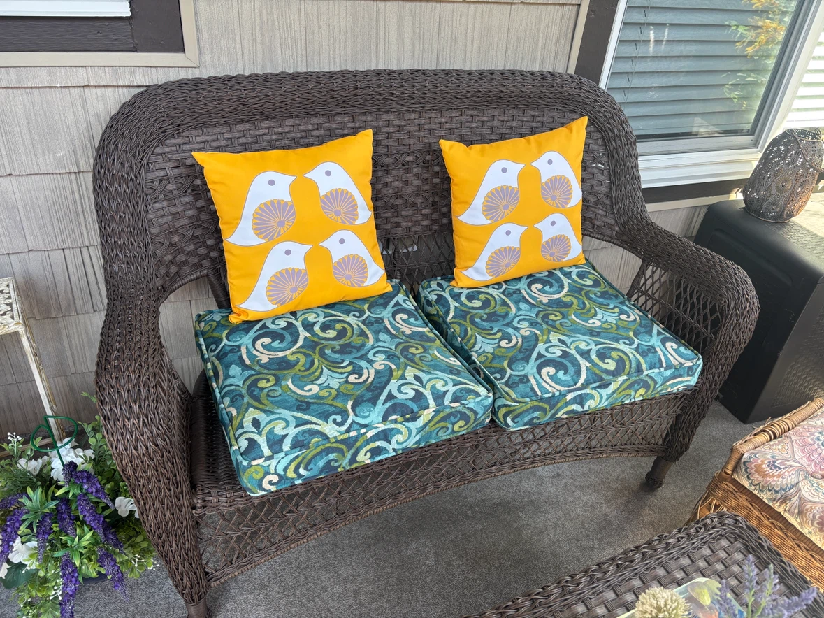 Wicker Loveseat with Cushions