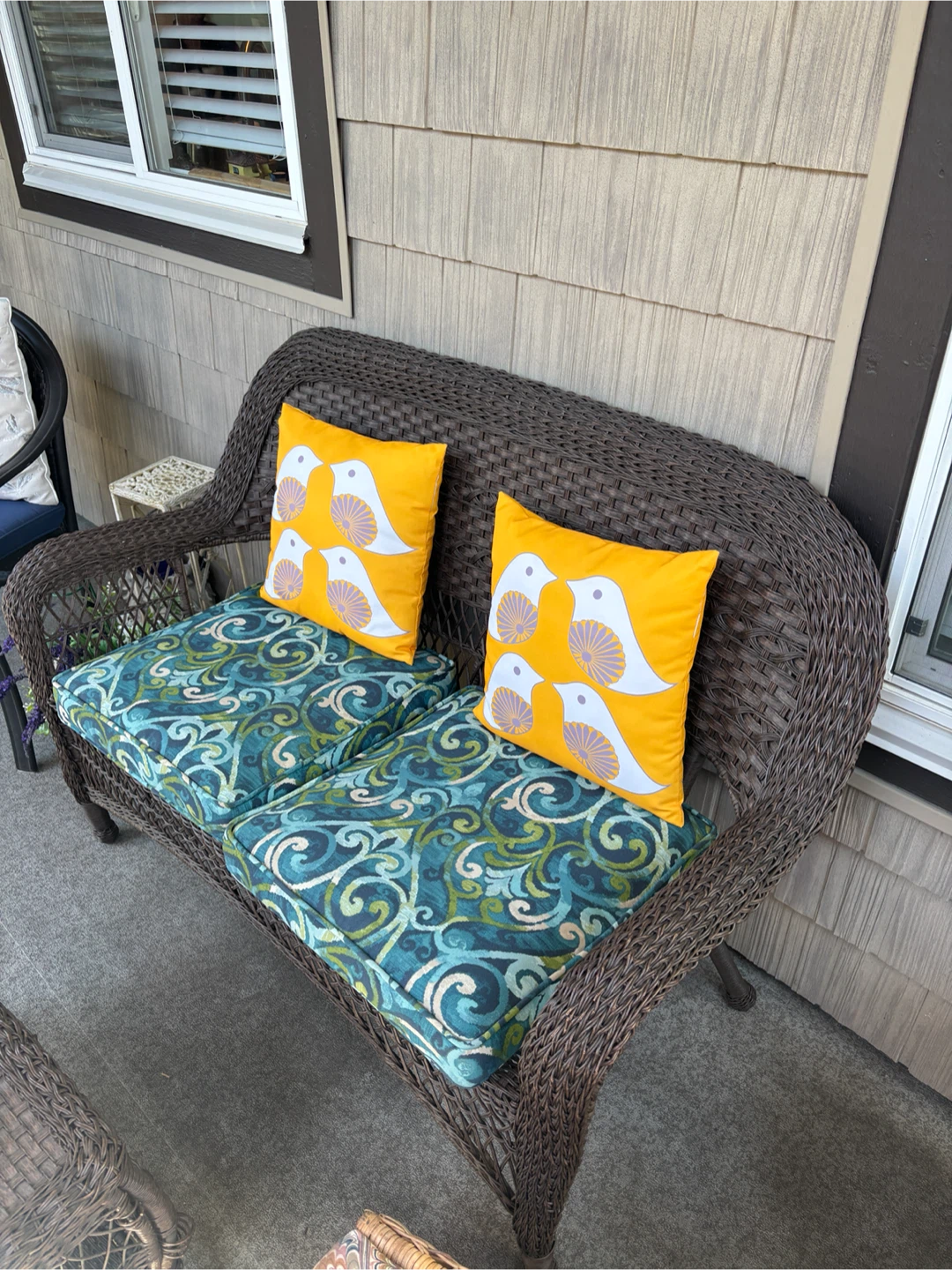 Wicker Loveseat with Cushions - photo 2