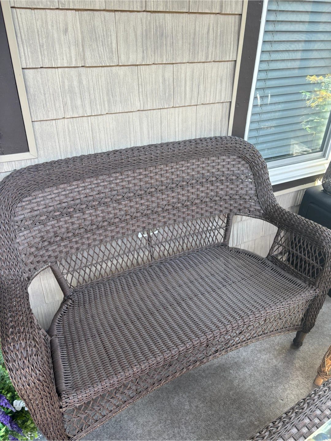 Wicker Loveseat with Cushions - photo 3