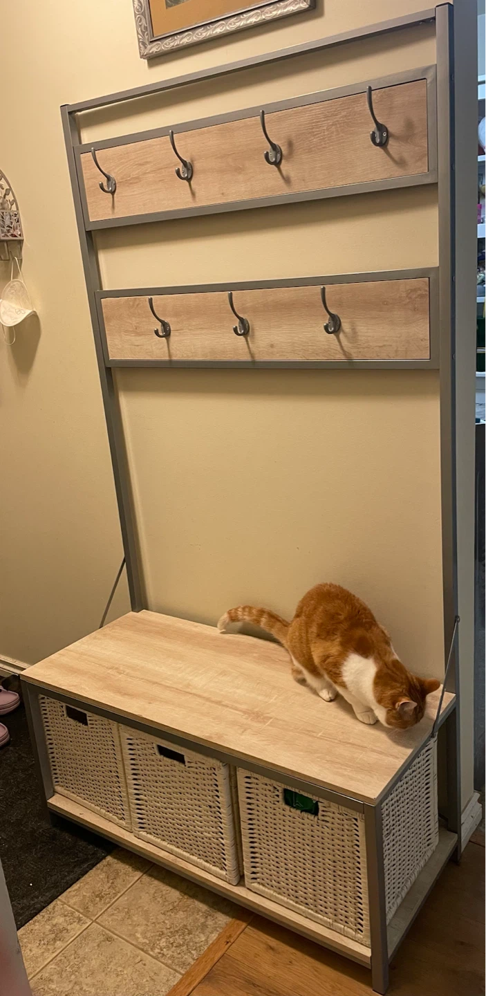 Hall Tree with Bench and Storage Baskets