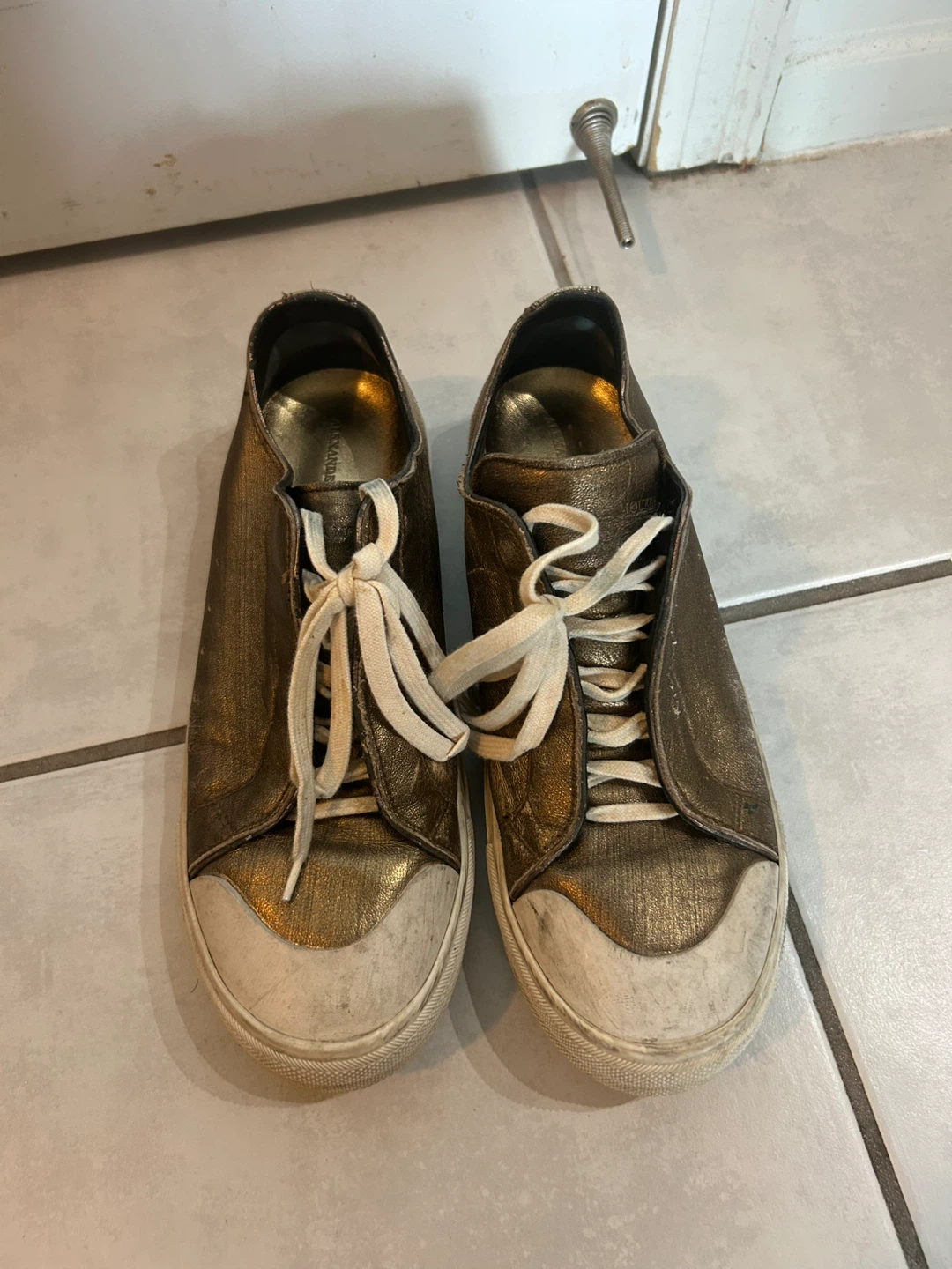 Alexander McQueen Gold Sneakers Size EU 40