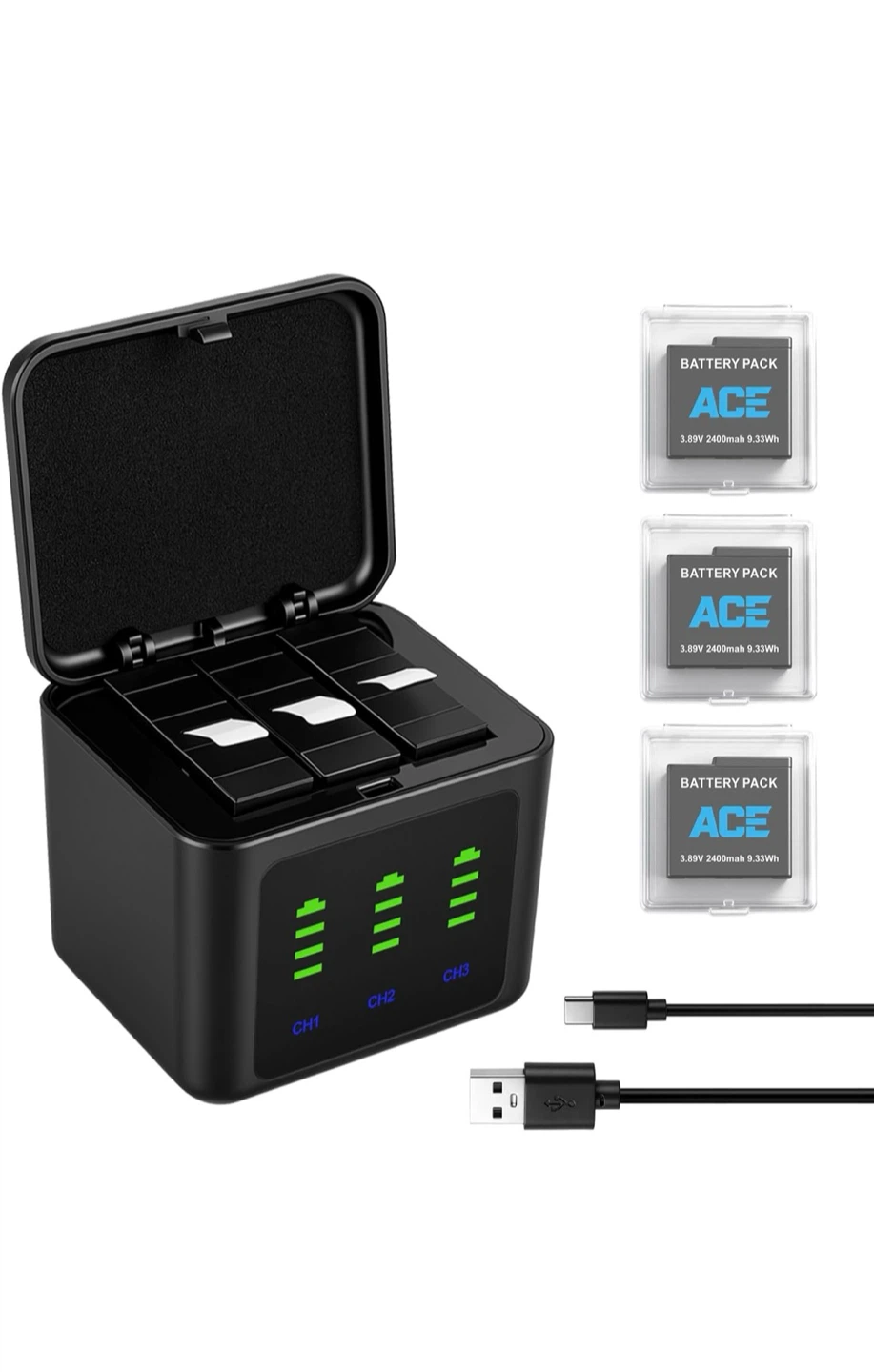 ( ONE SIDE OF THE CHARGER IS NOT WORKING). 3Pack - photo 5