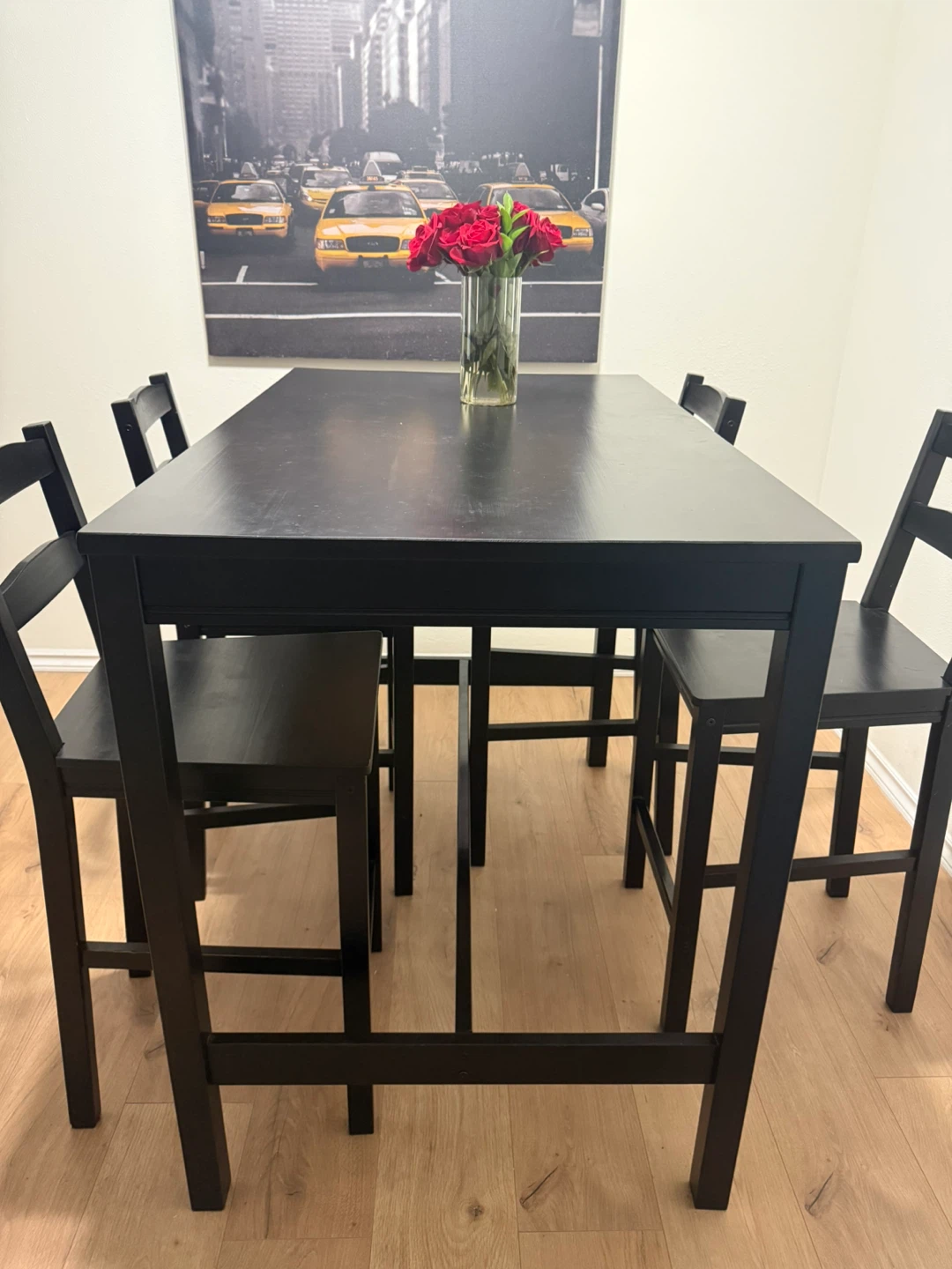 IKEA Black Dining Table and Chairs Set