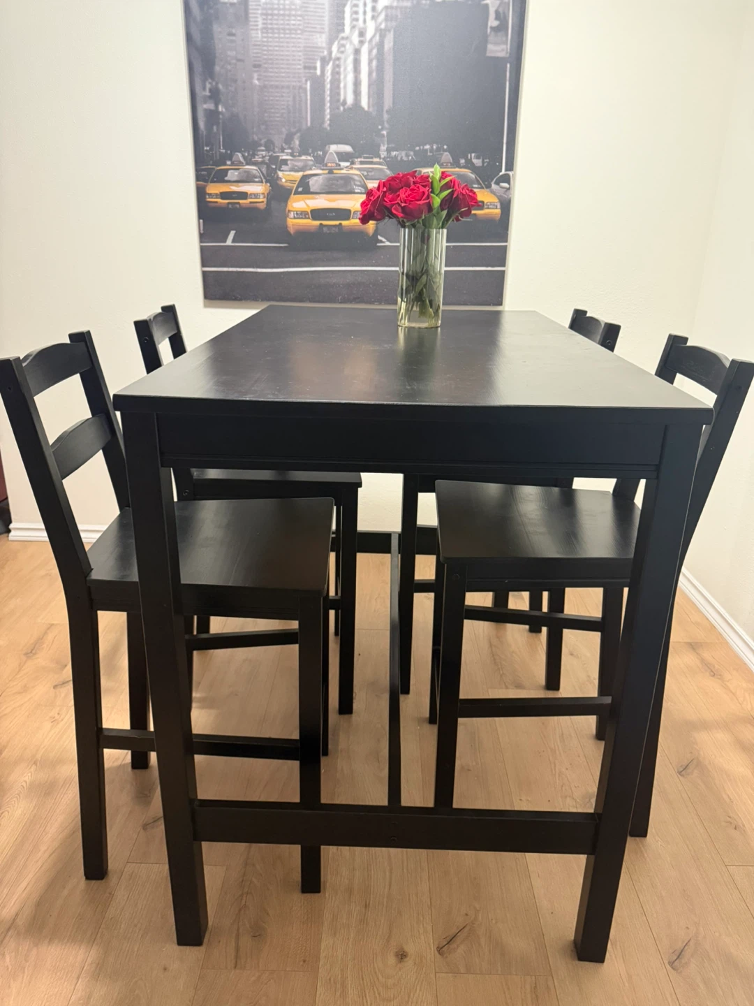 IKEA Black Dining Table and Chairs Set - photo 2