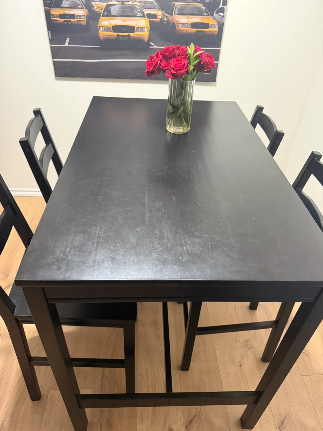 IKEA Black Dining Table and Chairs Set - photo 3