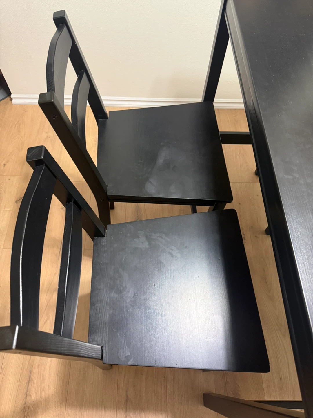 IKEA Black Dining Table and Chairs Set - photo 4