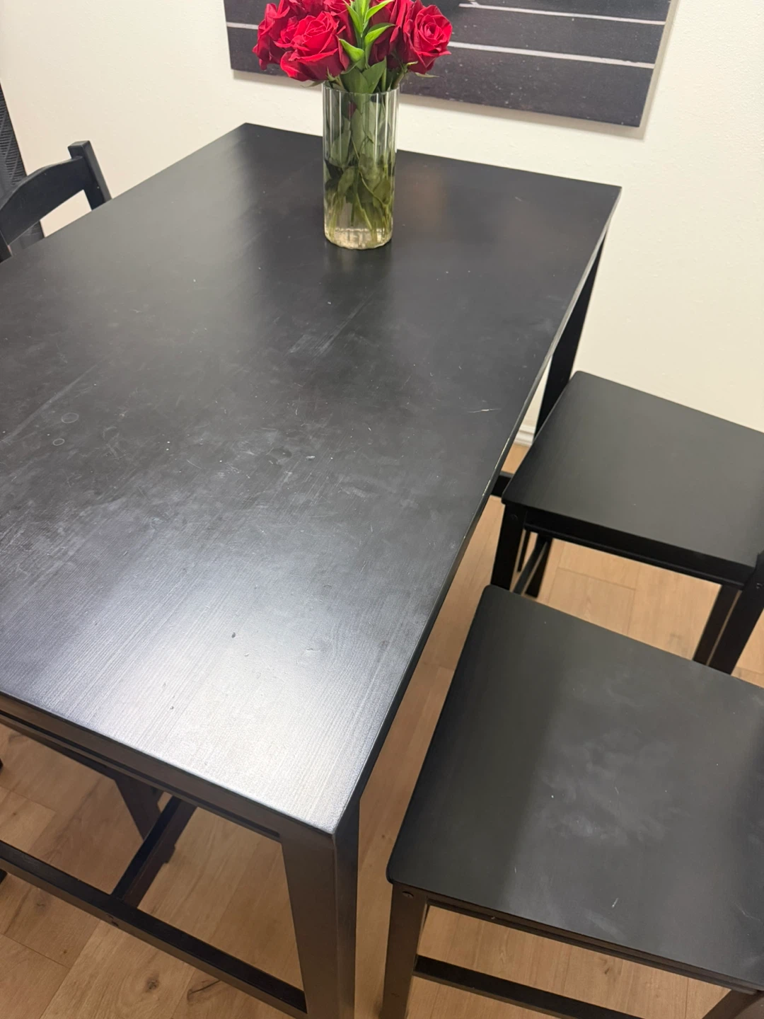 IKEA Black Dining Table and Chairs Set - photo 5