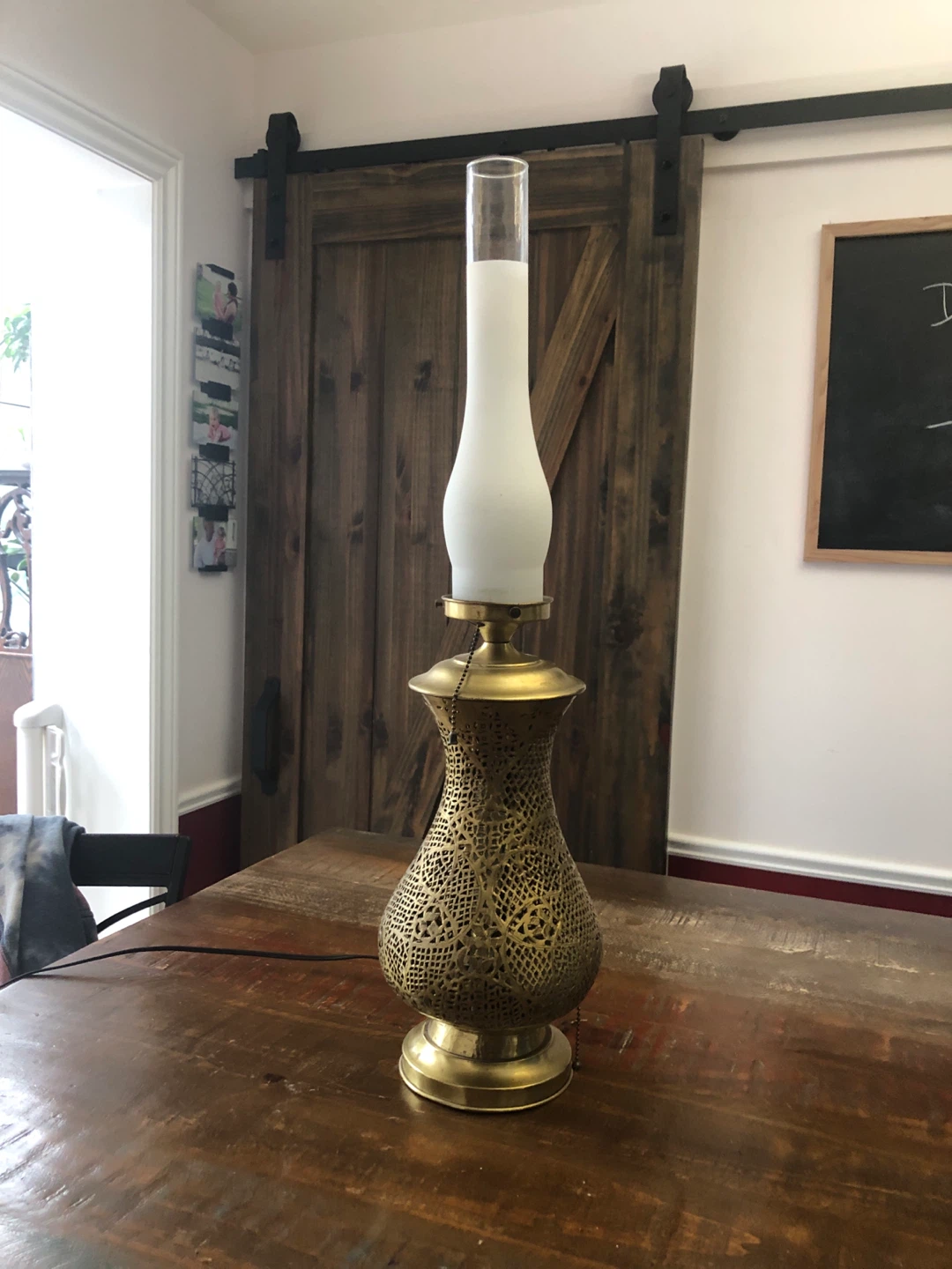 Moroccan brass lamp