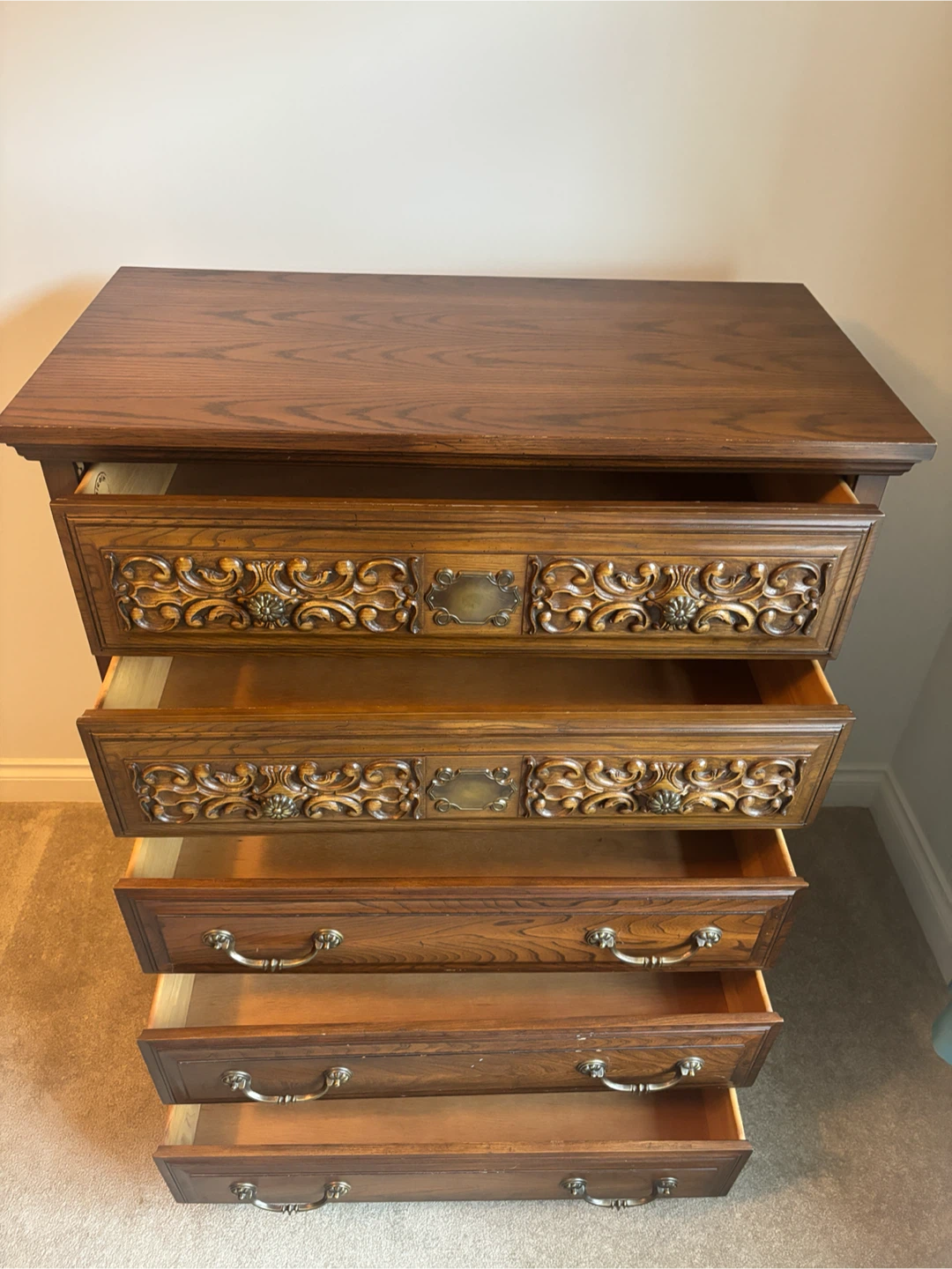 Wooden Dresser with Ornate Drawers - photo 4