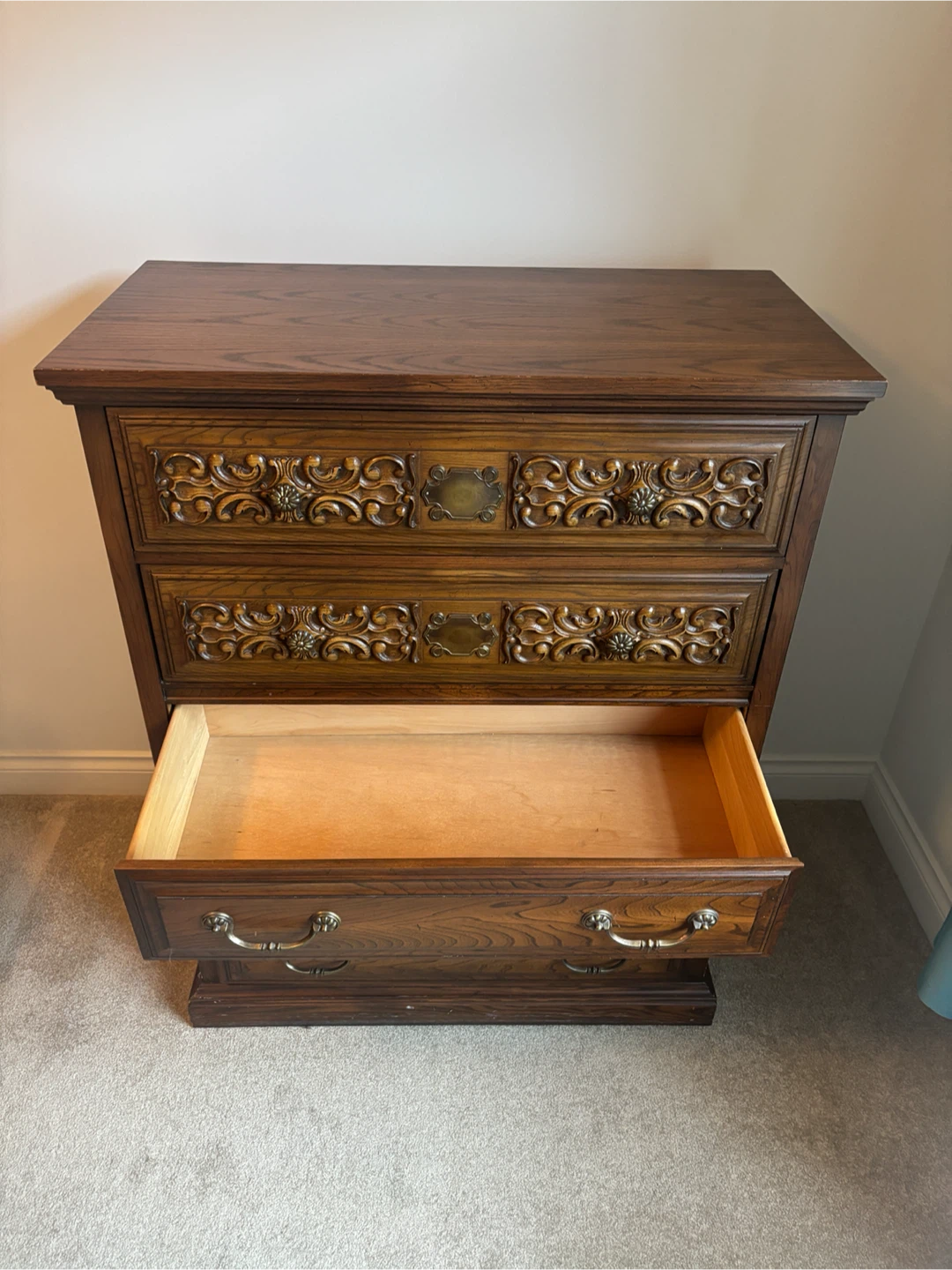 Wooden Dresser with Ornate Drawers - photo 5