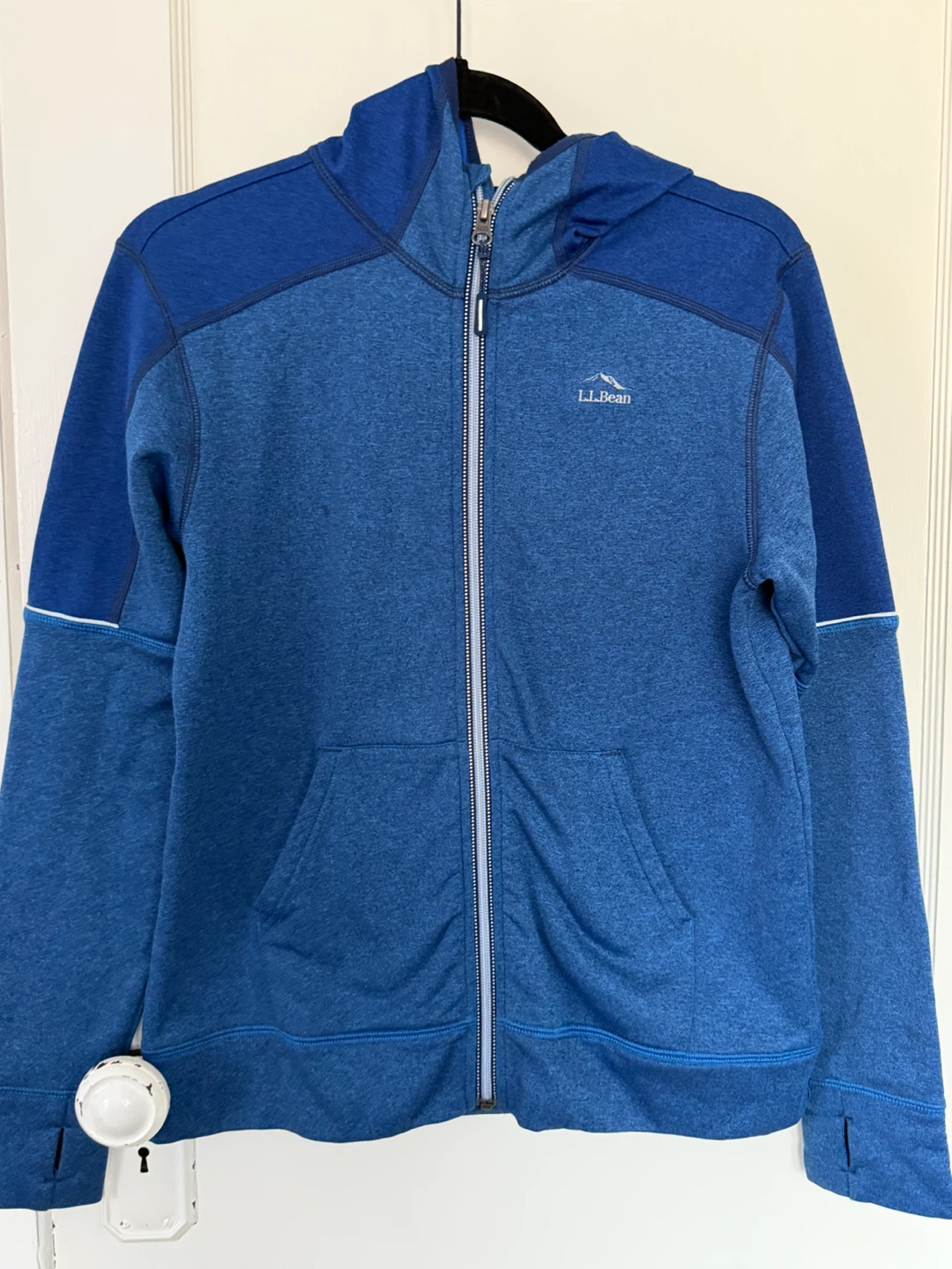 LL Bean Blue Zip Up Hoodie Size Large 14-16