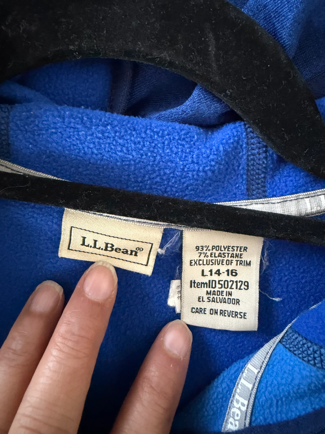 LL Bean Blue Zip Up Hoodie Size Large 14-16 - photo 2