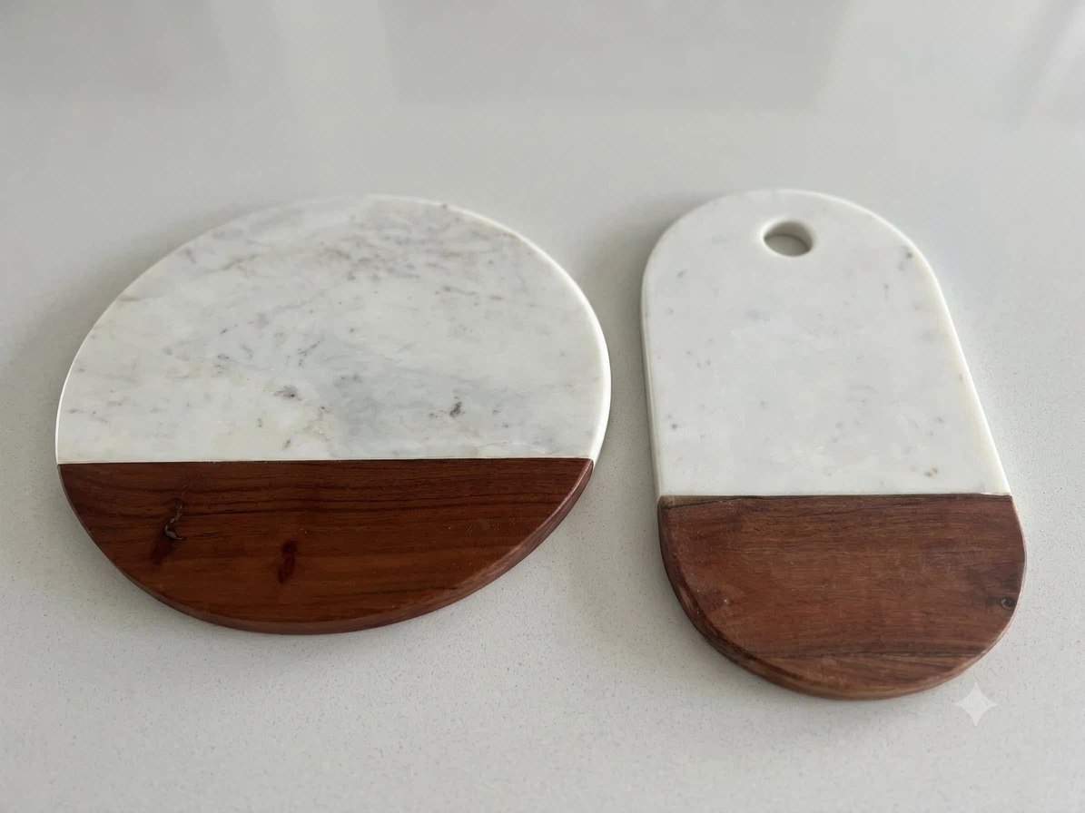 Marble and Wood Serving Boards