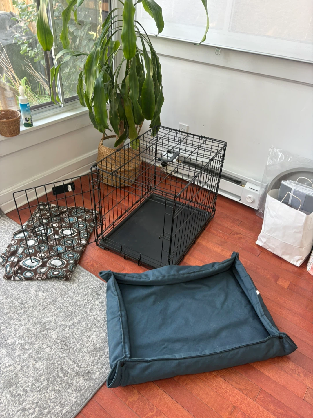 Dog bed and crate bundle
