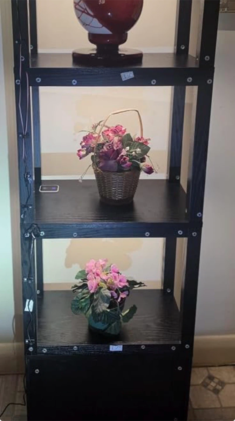 Black Glass Display Shelf with Drawer - photo 3
