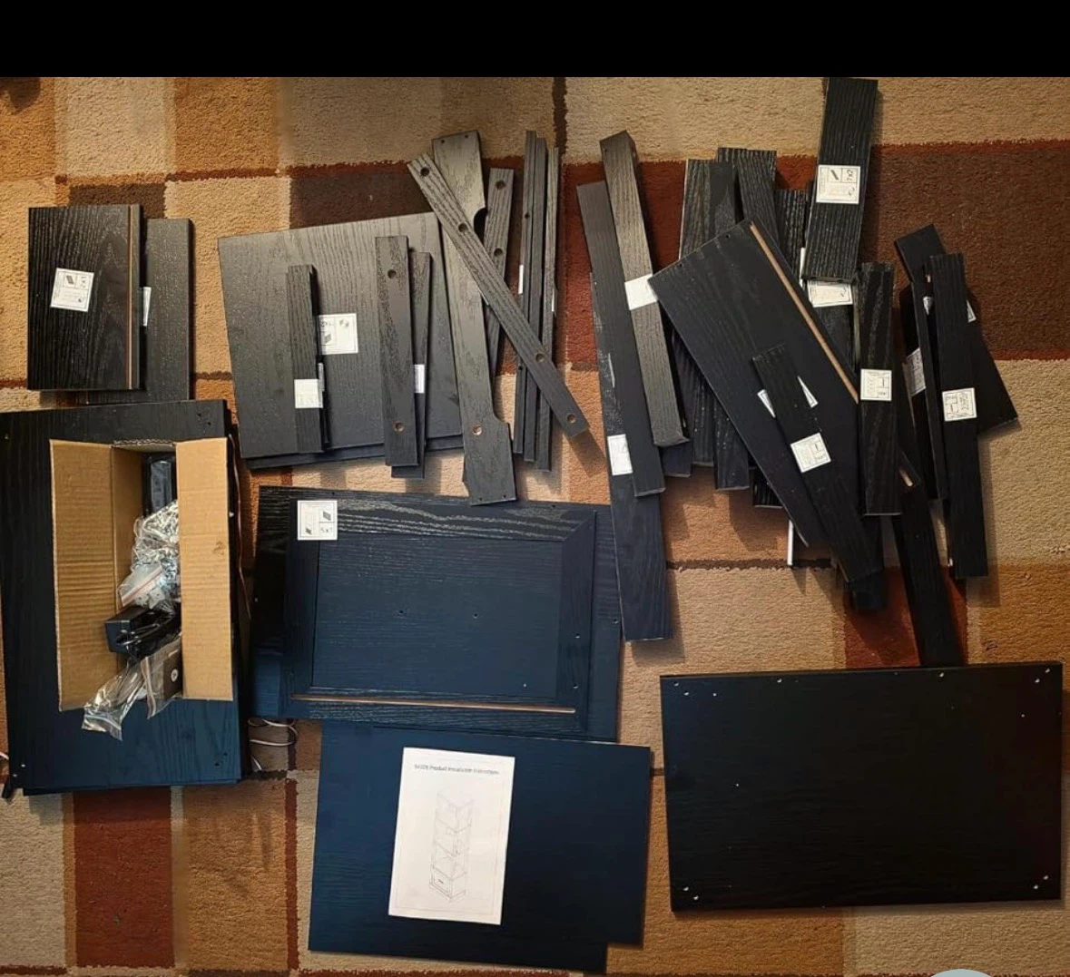 Black Glass Display Shelf with Drawer - photo 5