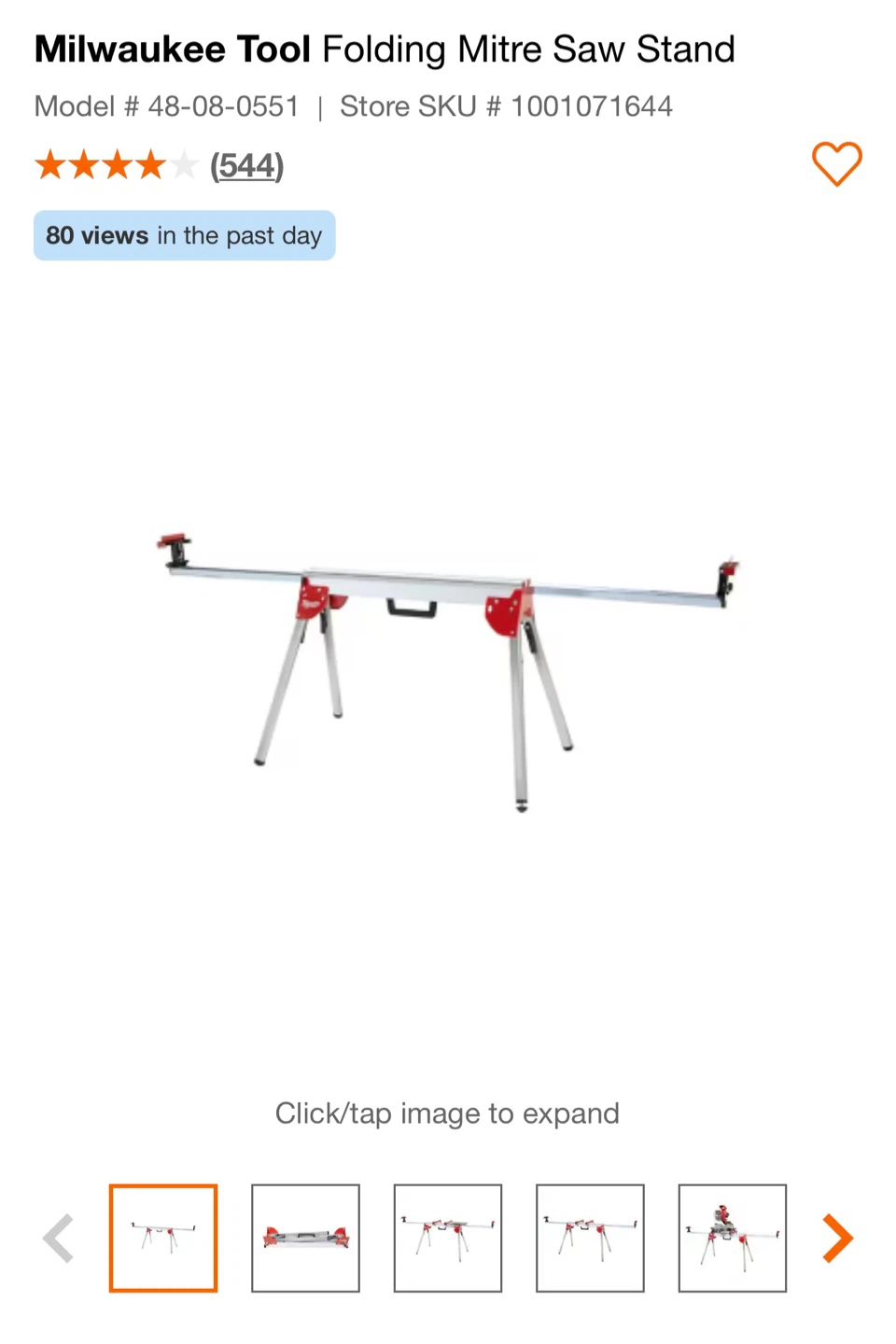 Milwaukee Tool Folding Mitre Saw Stand