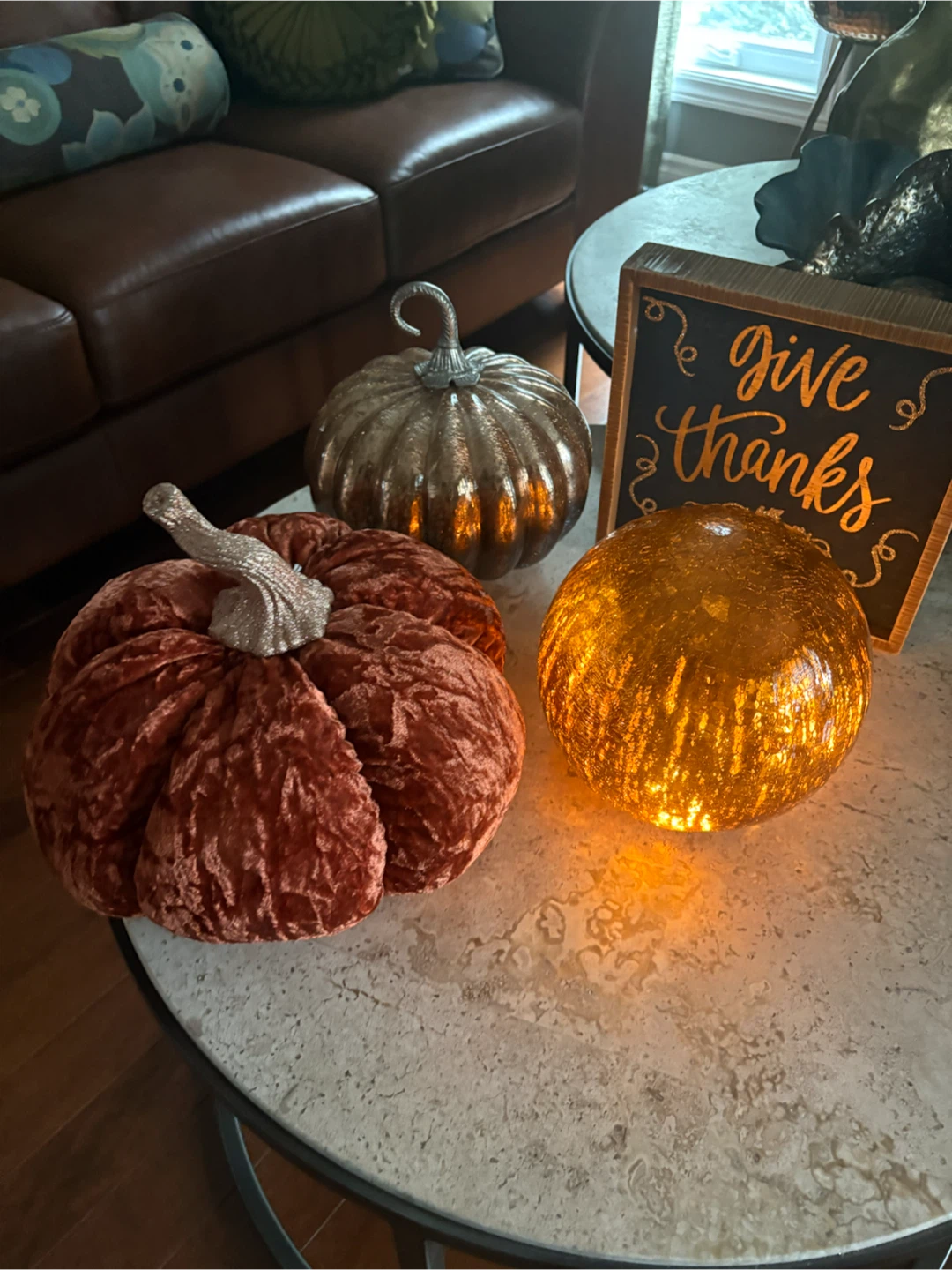 Set of 3 Decorative Pumpkins