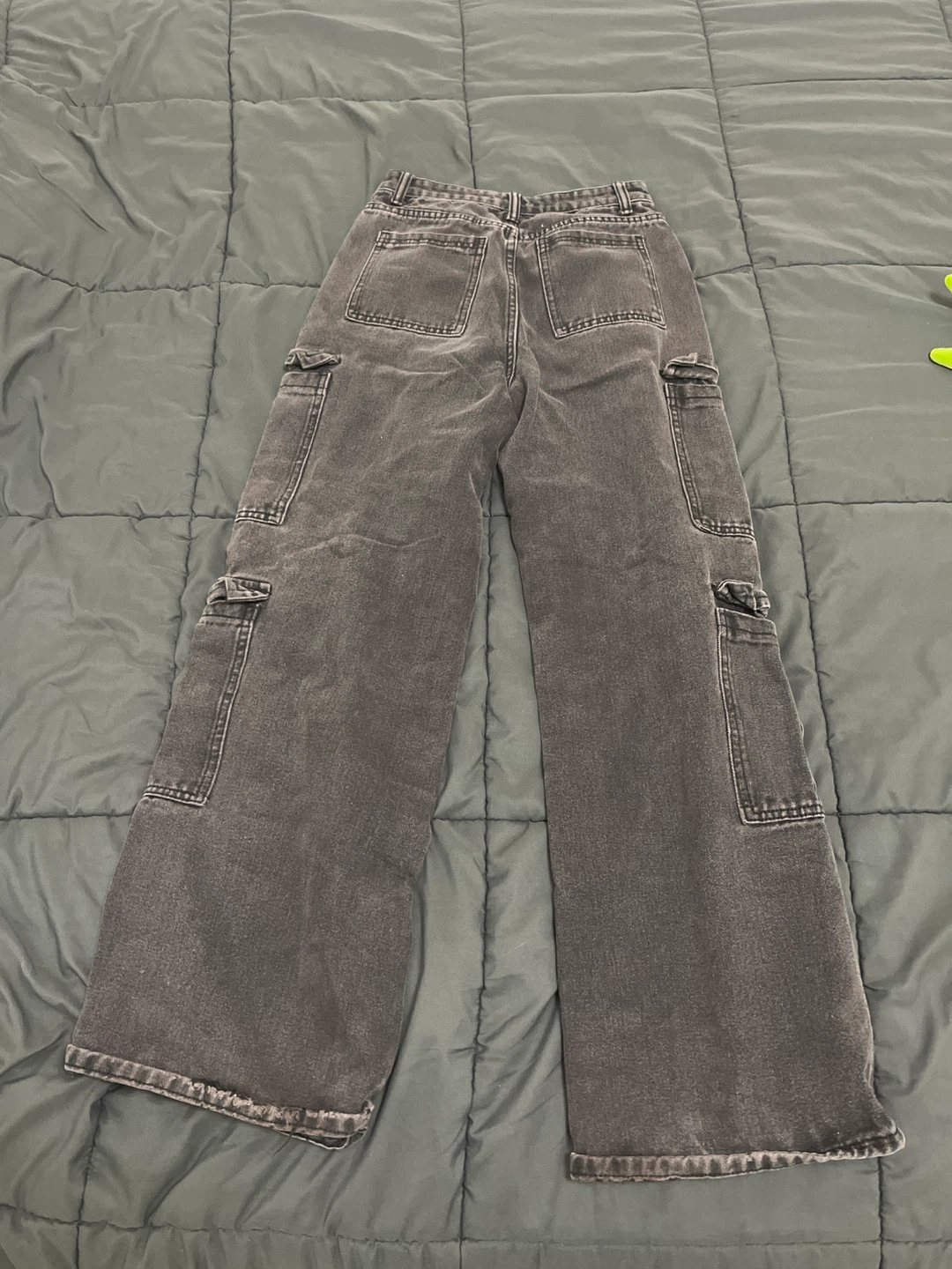 Women's Grey Wide Leg Cargo Pants - photo 2