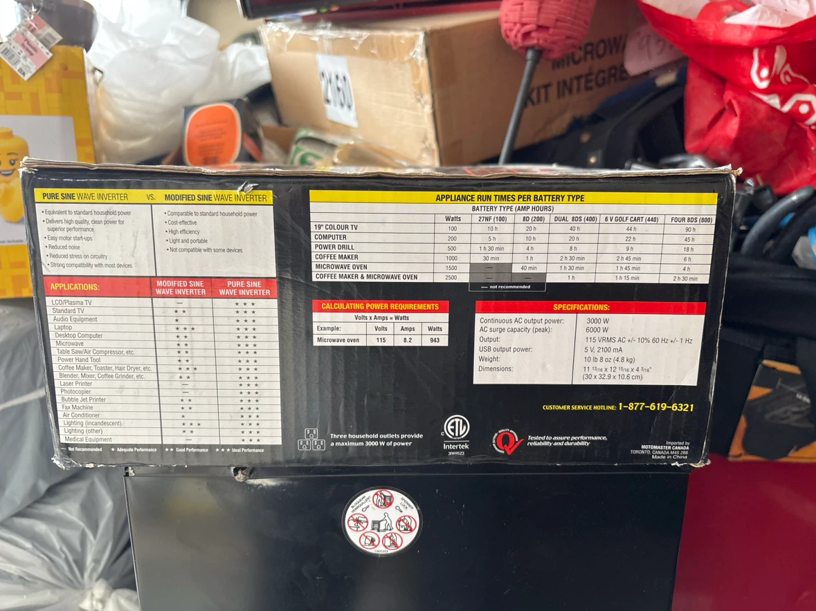 MotoMaster Eliminator 3000W Digital Power Inverter - photo 2